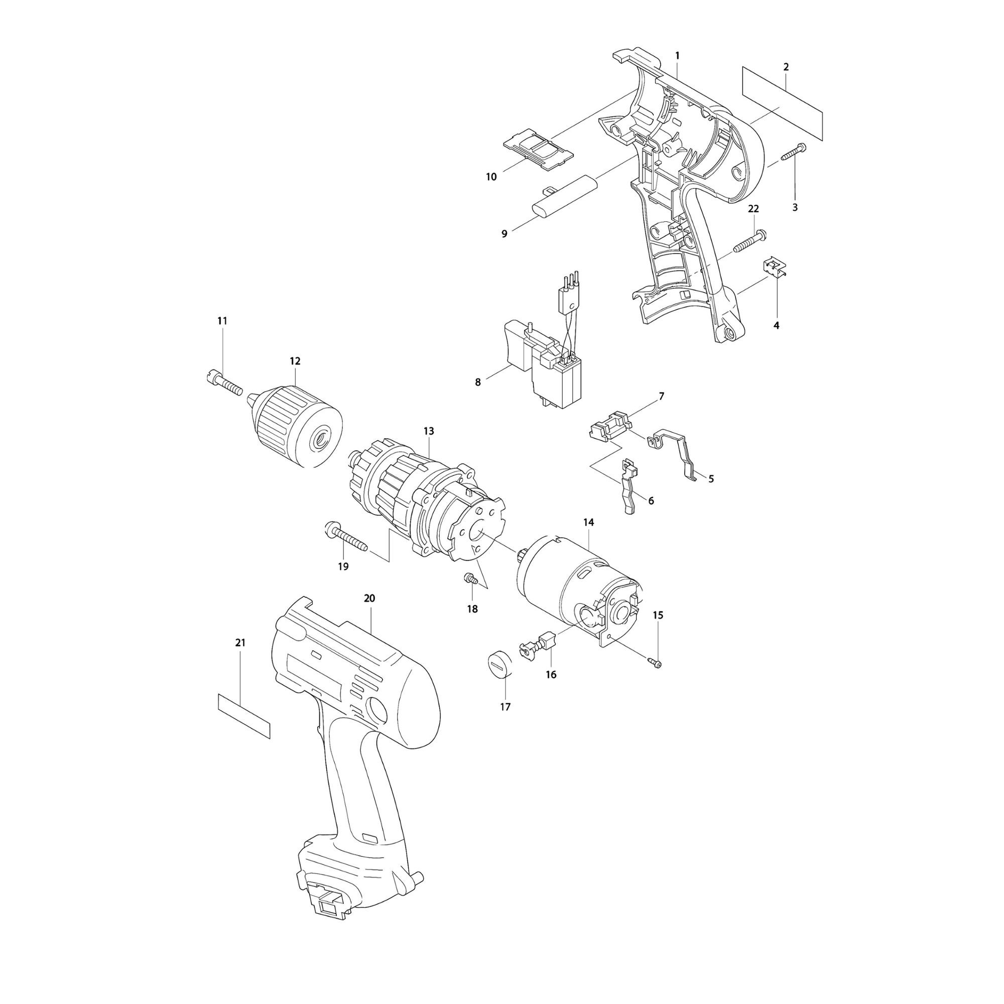 Vue éclatée Makita 8413 #01