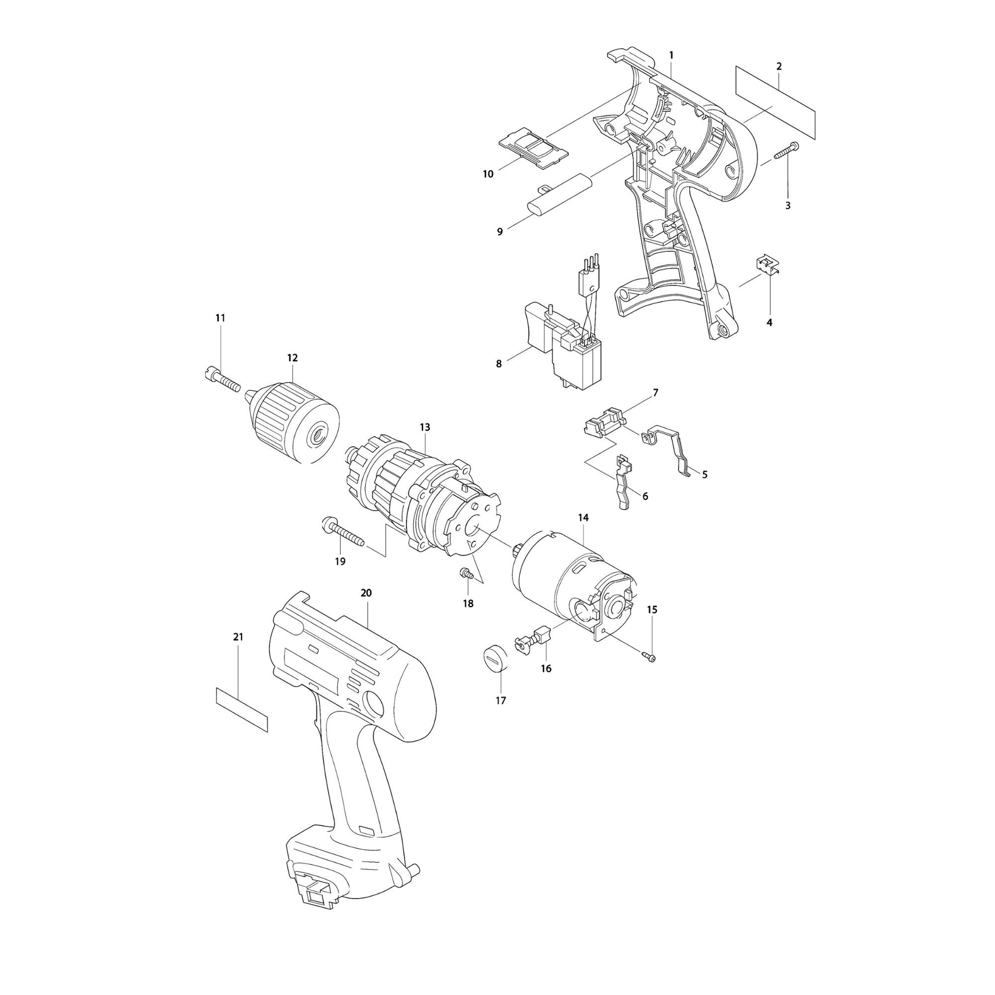Vue éclatée Makita 8433 #01