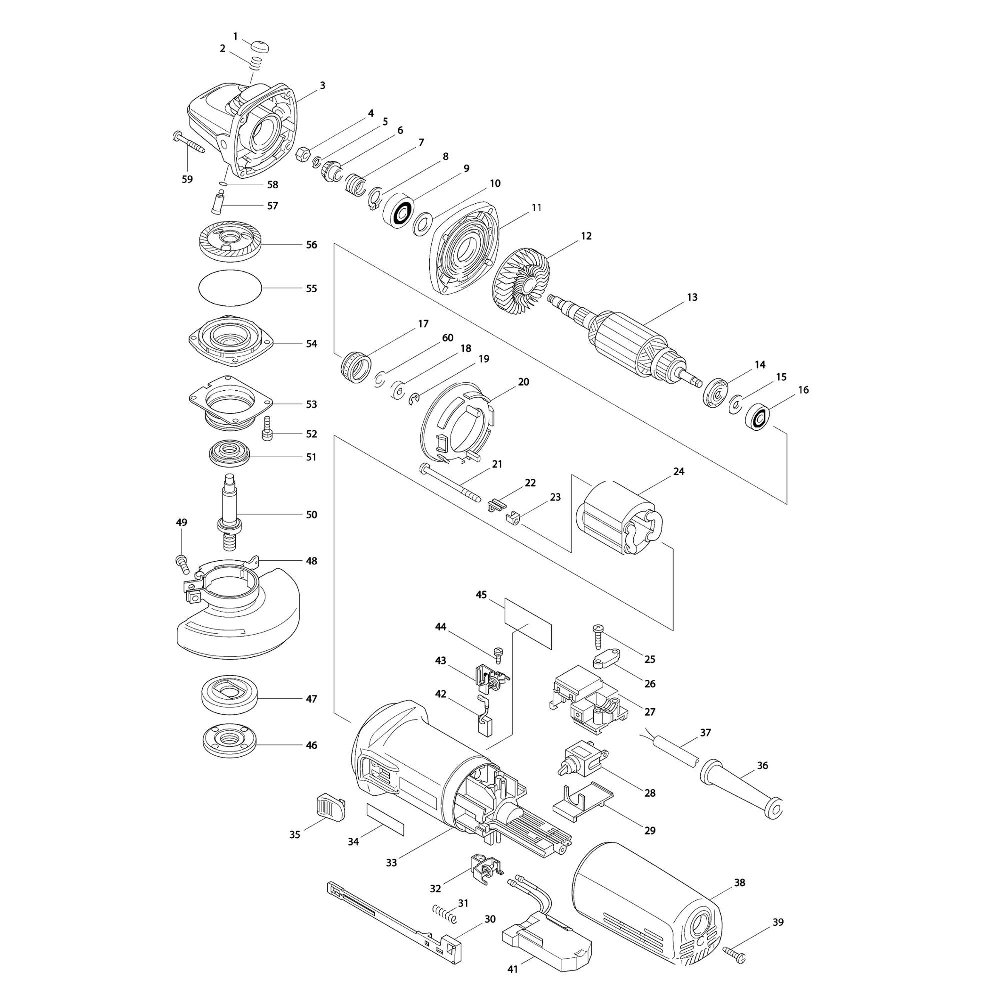 Vue éclatée Makita 9562C #01