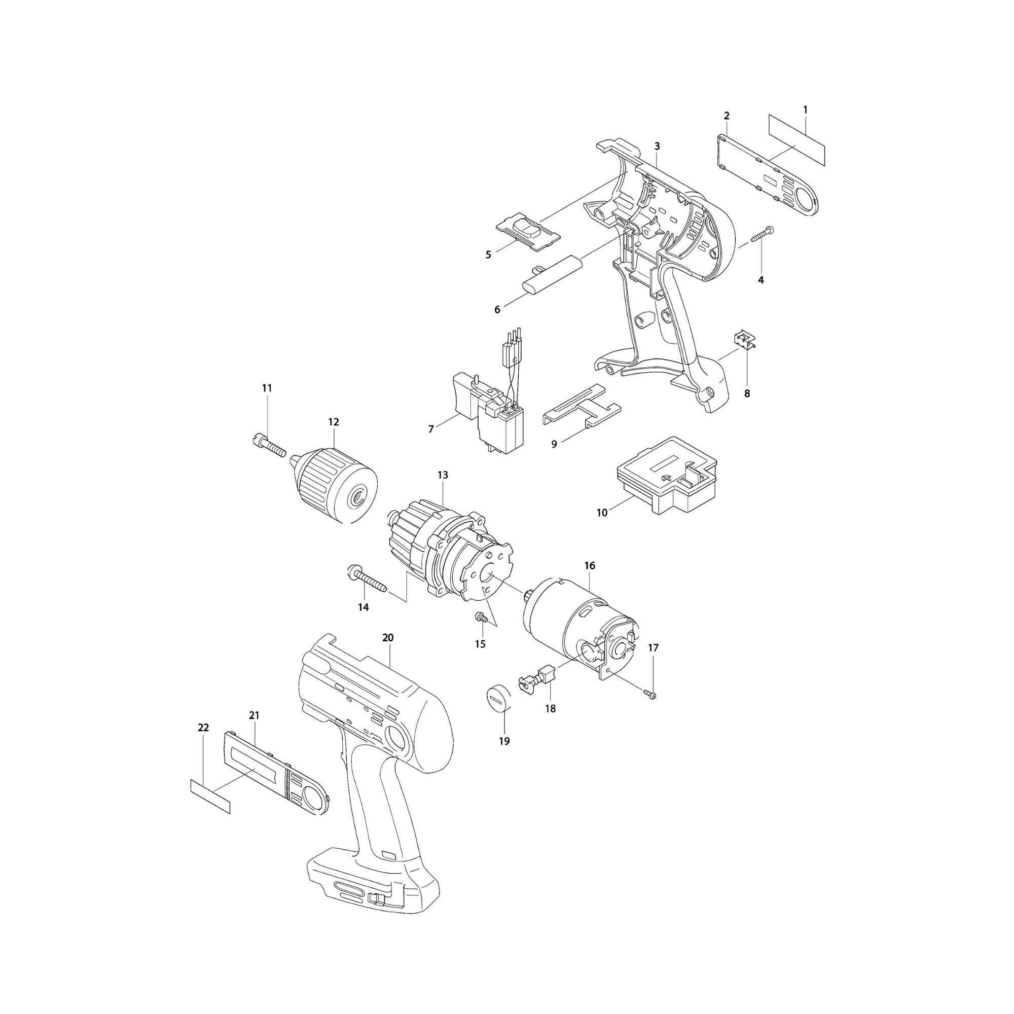 Vue éclatée Makita BDF460SHE #01