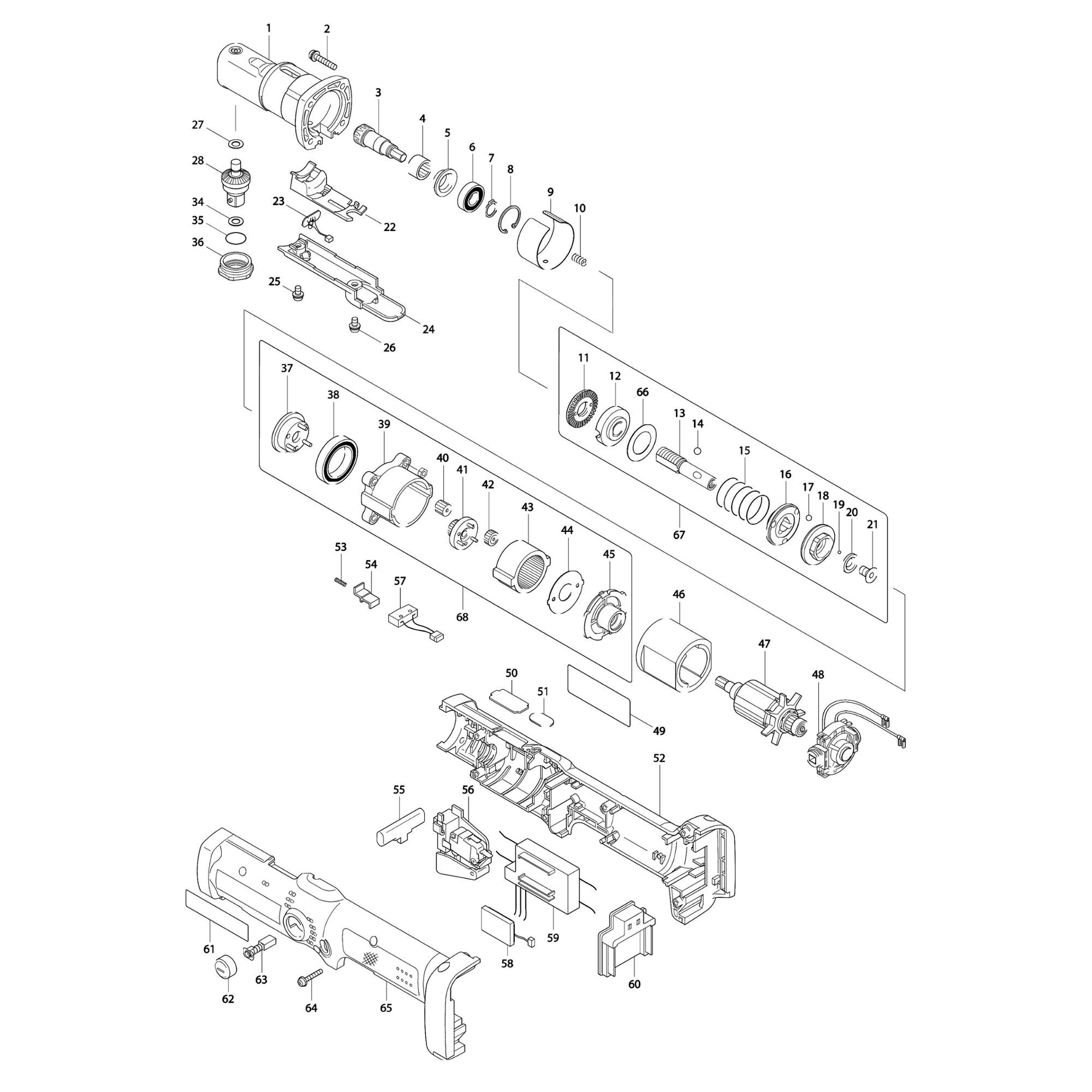 Vue éclatée Makita BFL081FZ #01