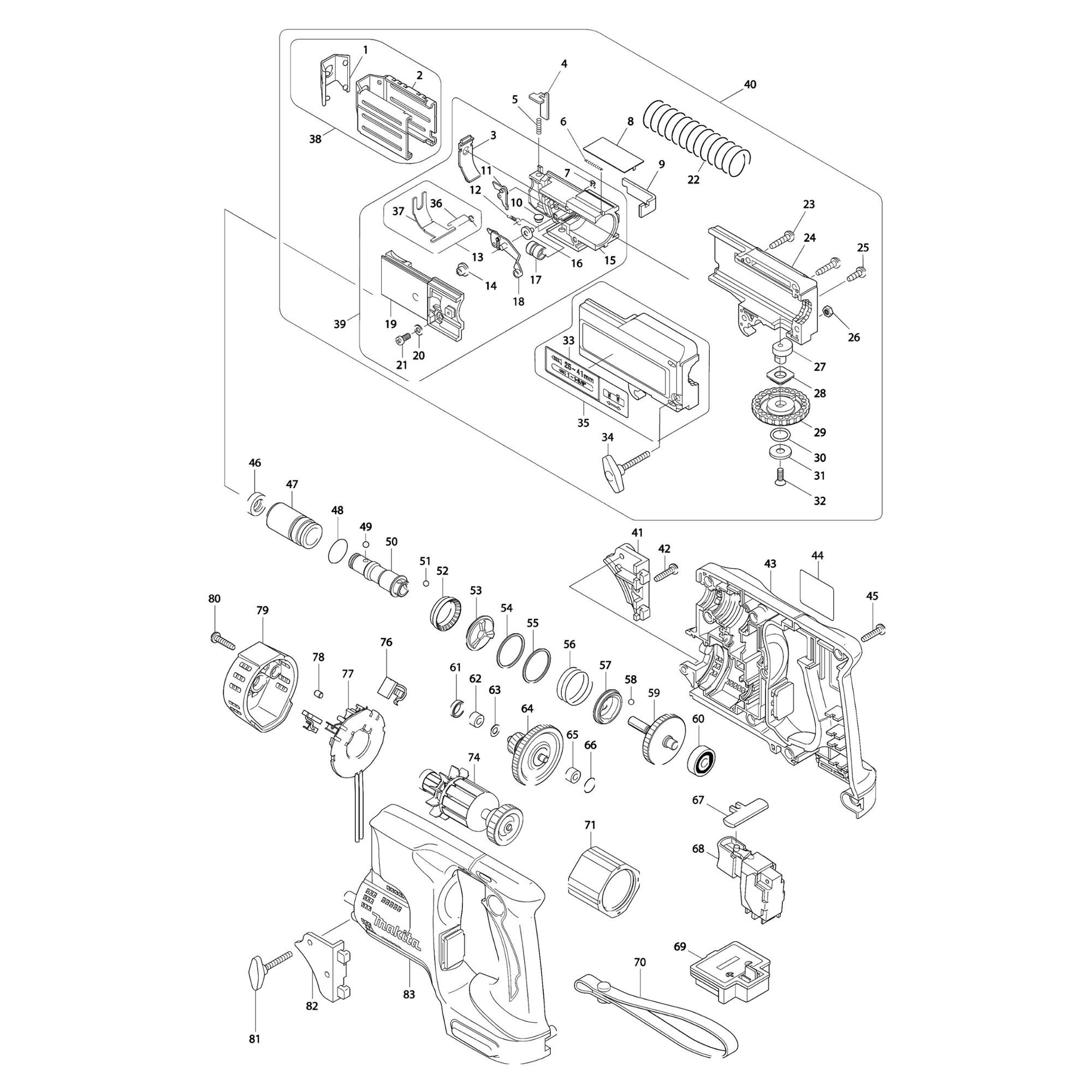 Vue éclatée Makita BFR440F #01
