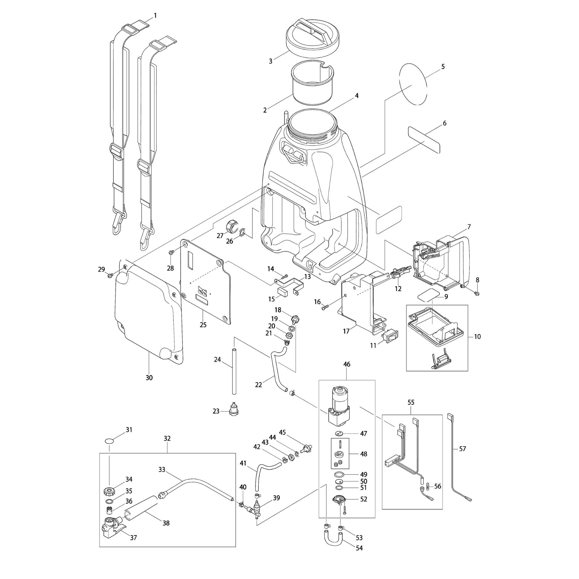 Vue éclatée Makita BVF154 #01
