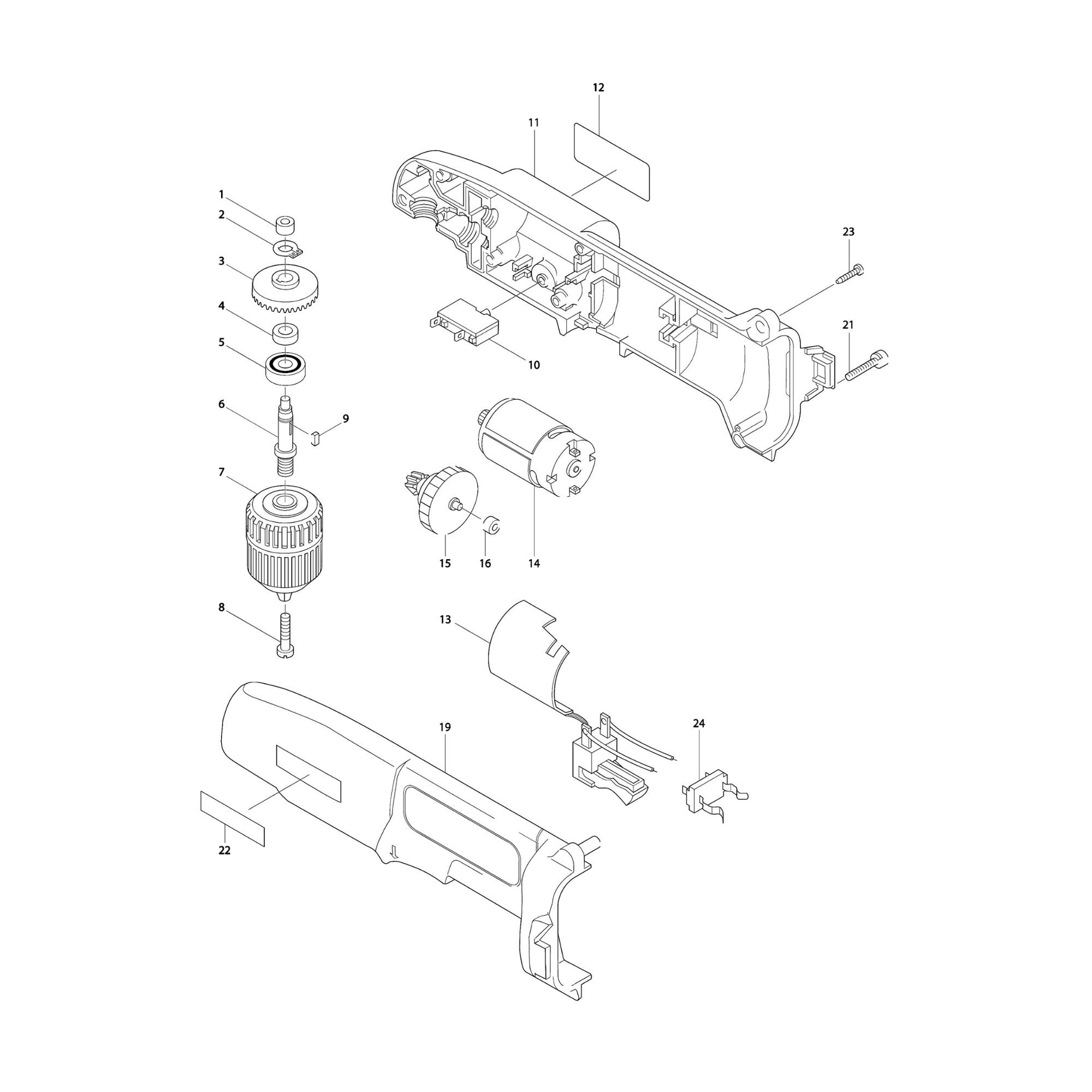 Vue éclatée Makita DA392DWD #01