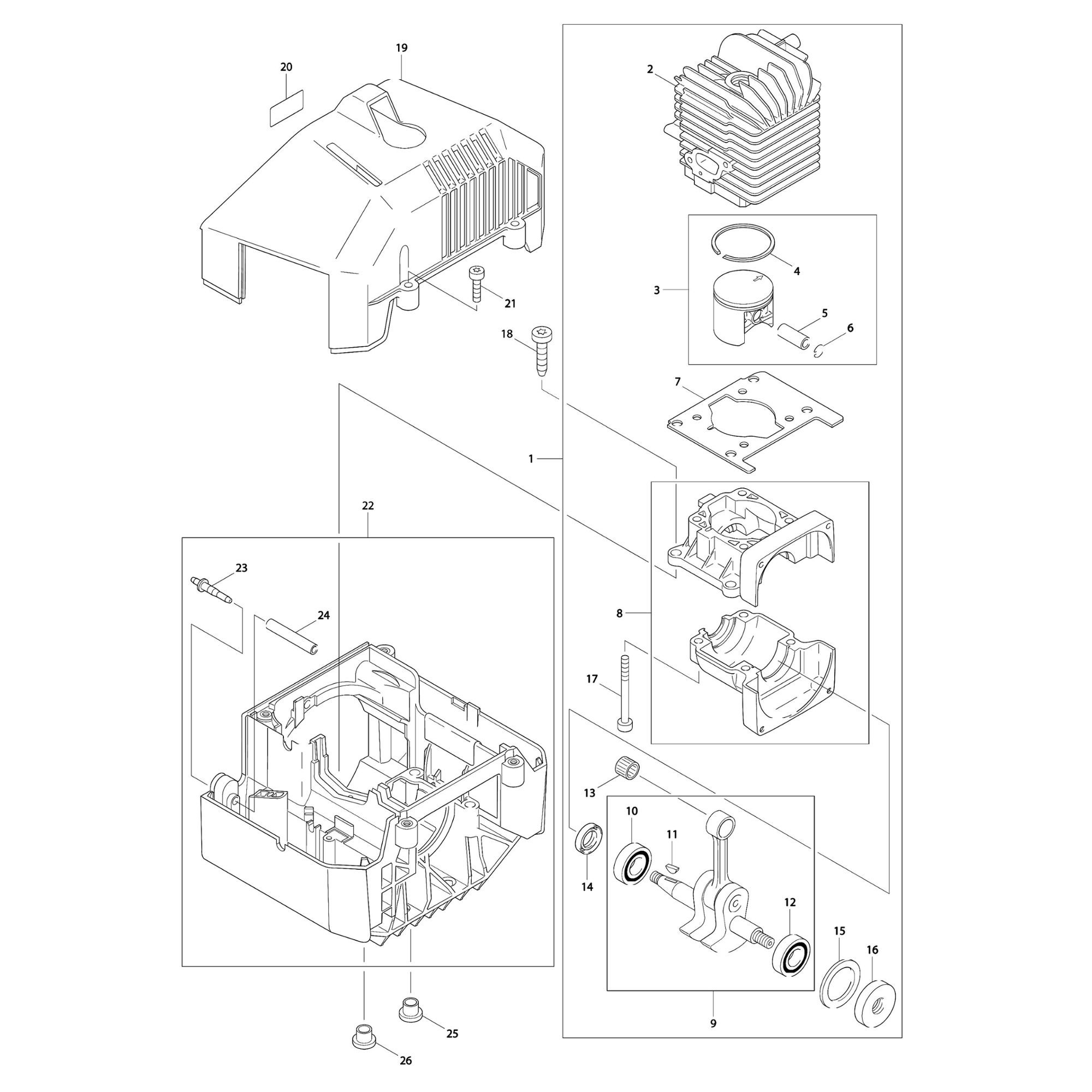 Vue éclatée Makita DBC4010 #01