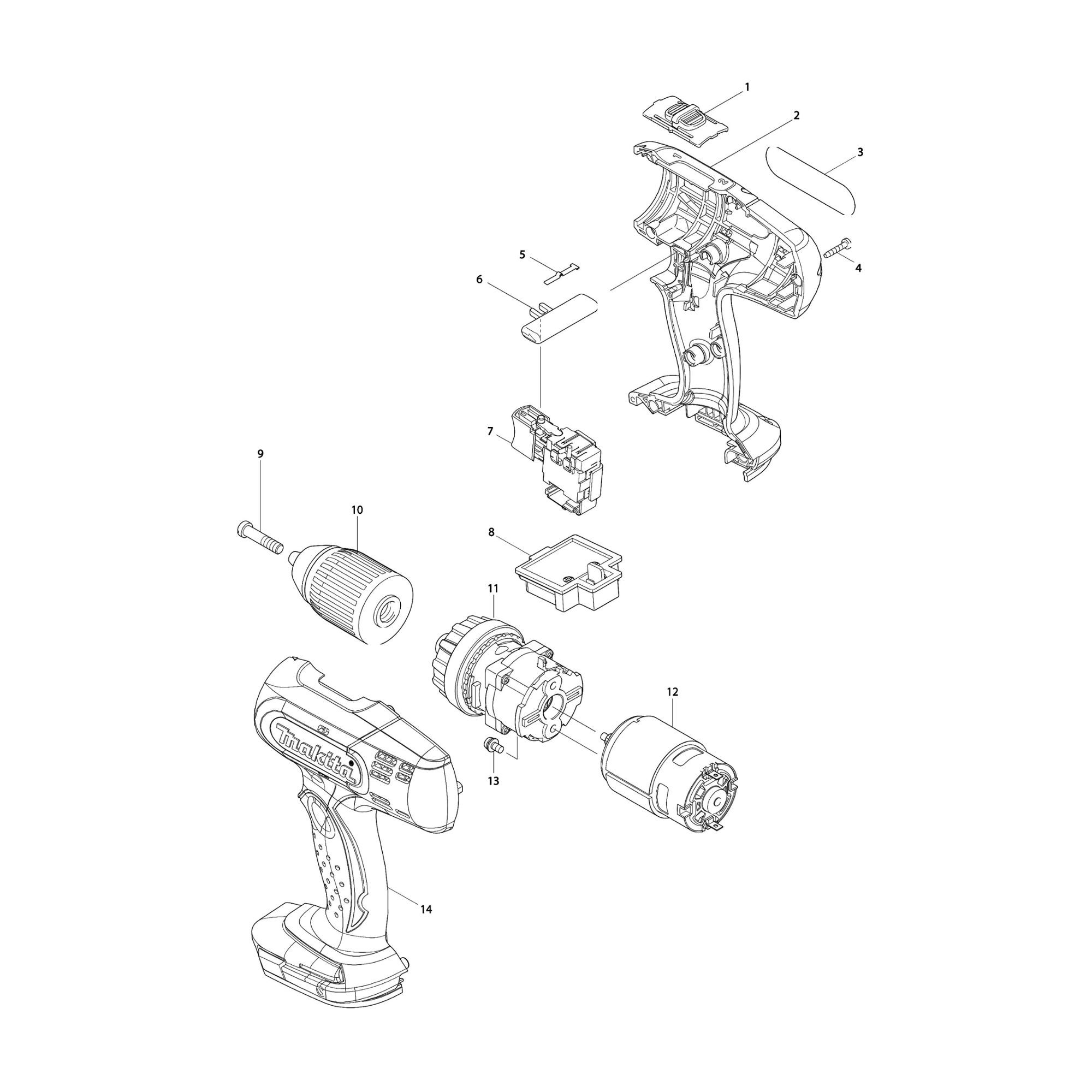 Vue éclatée Makita DDF453RA3J #01