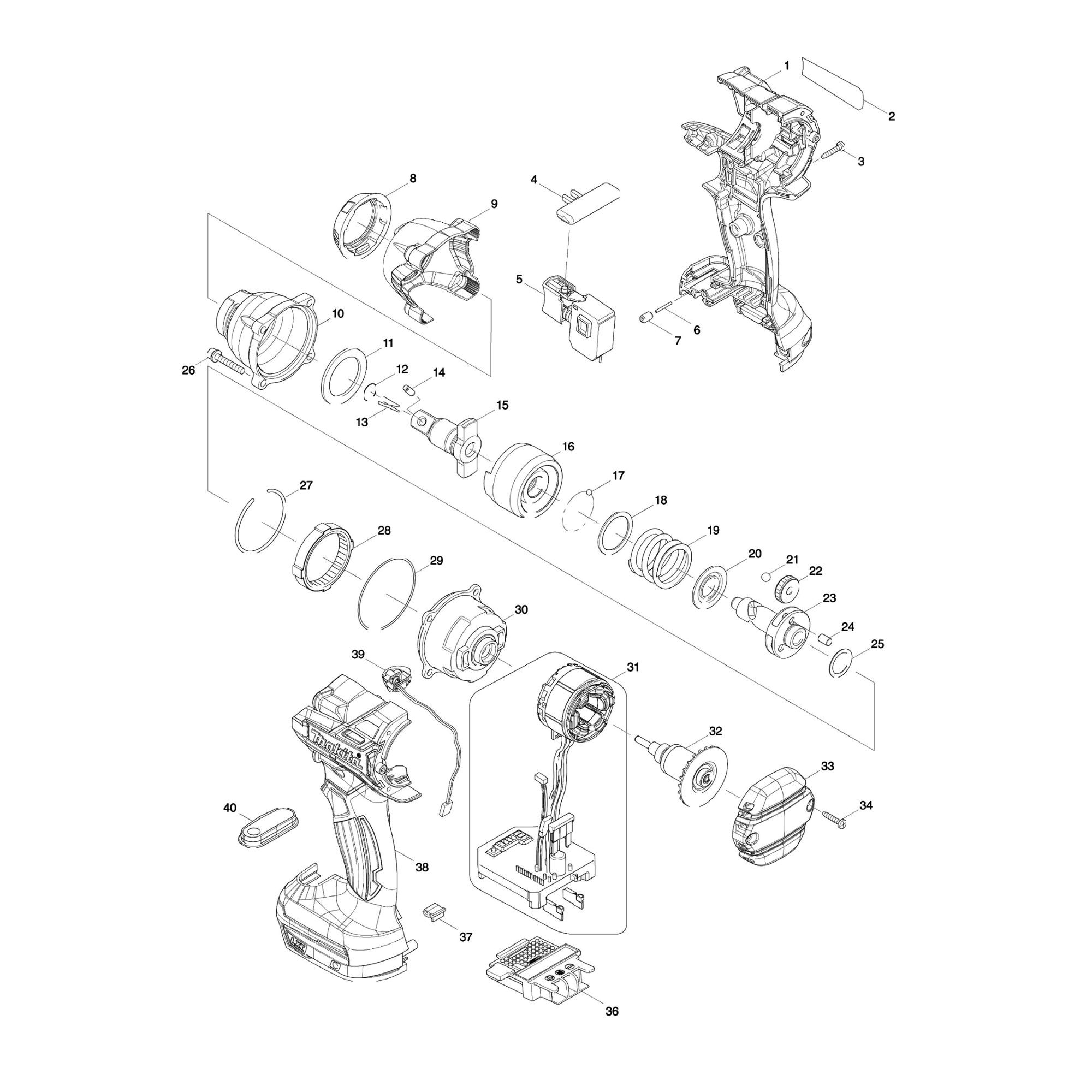 Vue éclatée Makita DTW280 #01