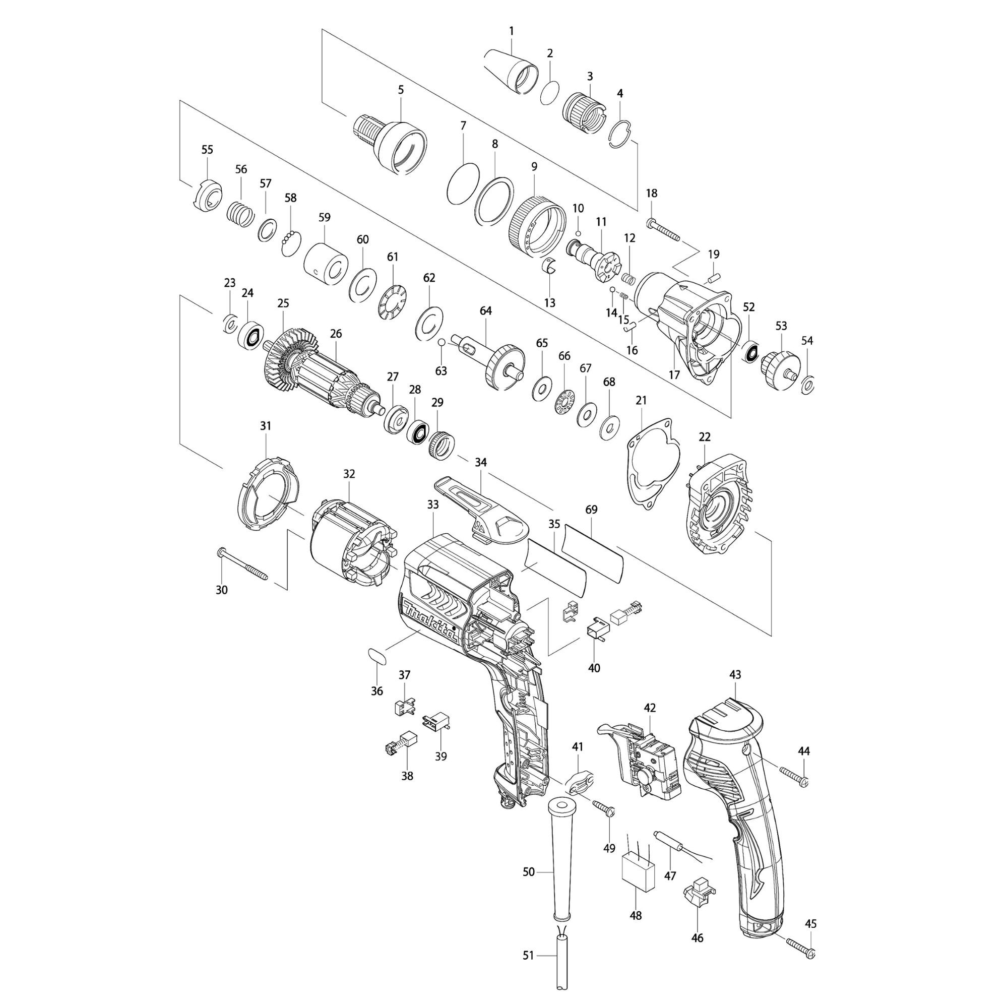 Vue éclatée Makita FS2700K #01