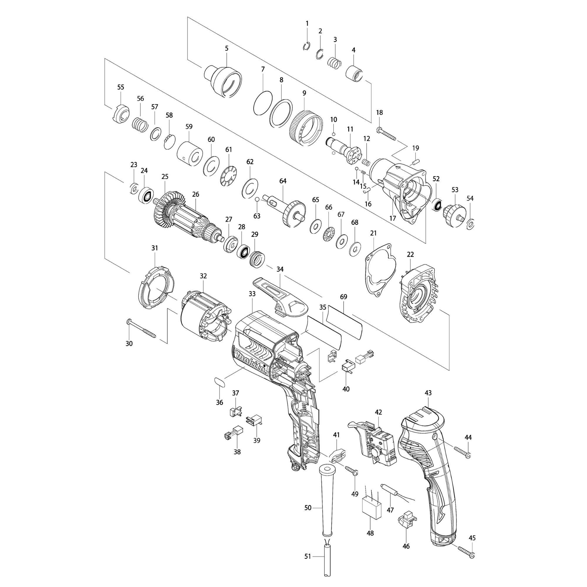 Vue éclatée Makita FS2701K #01