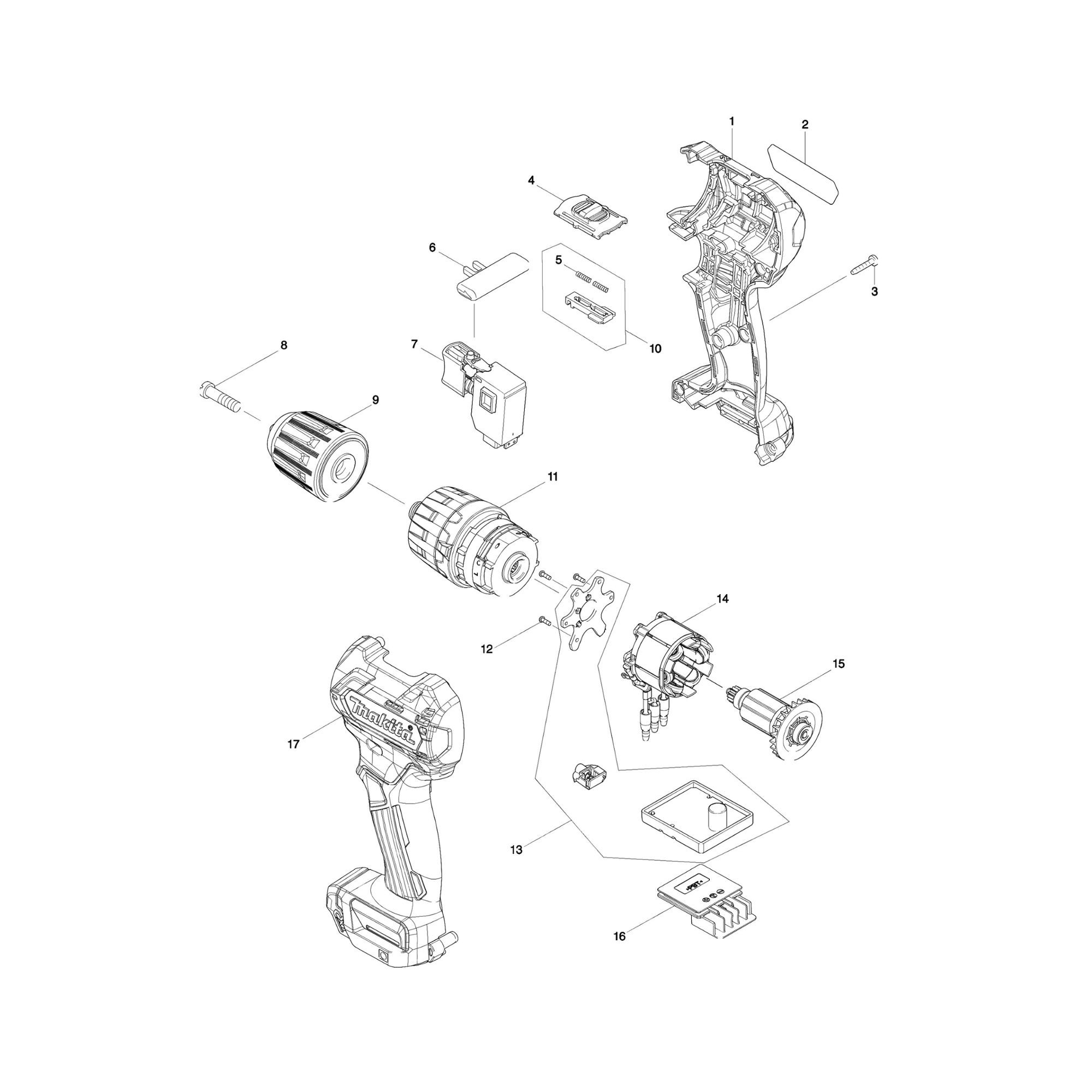 Vue éclatée Makita HP332 #01