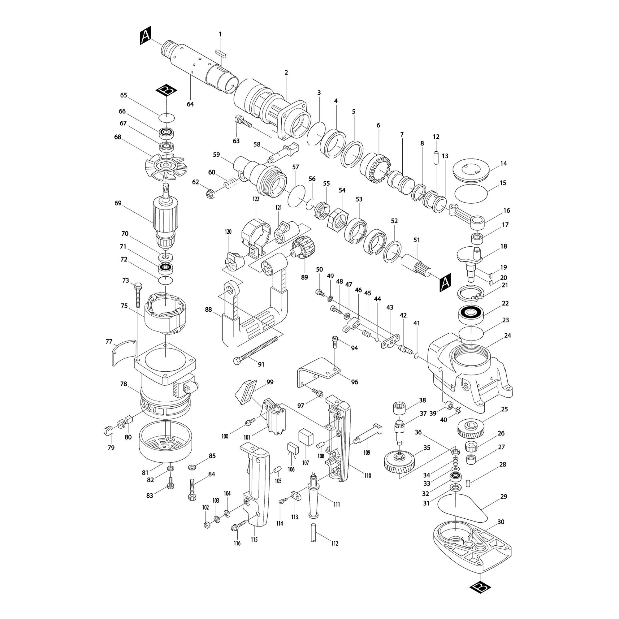 Vue éclatée Makita HR5000K #01