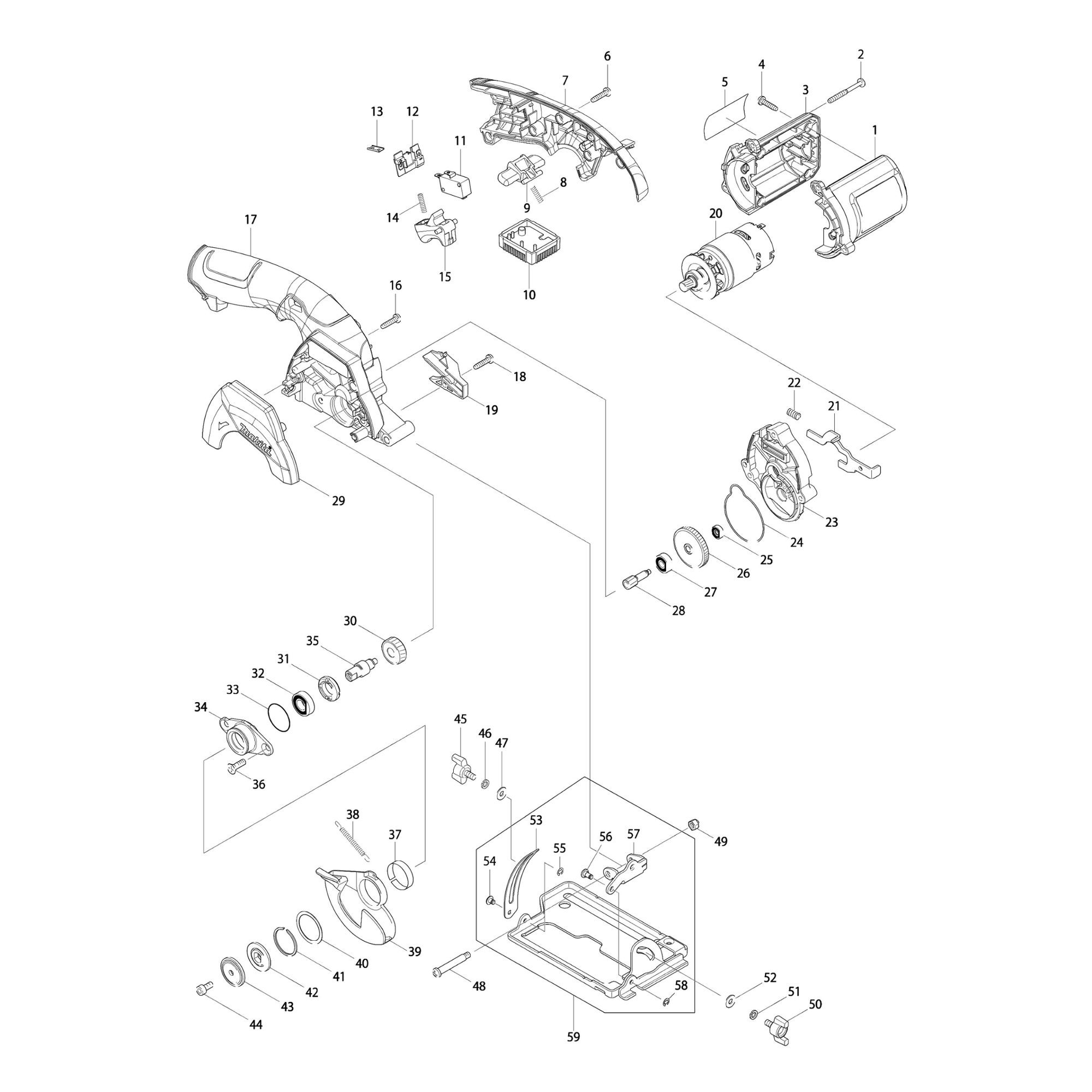 Vue éclatée Makita HS300 #01