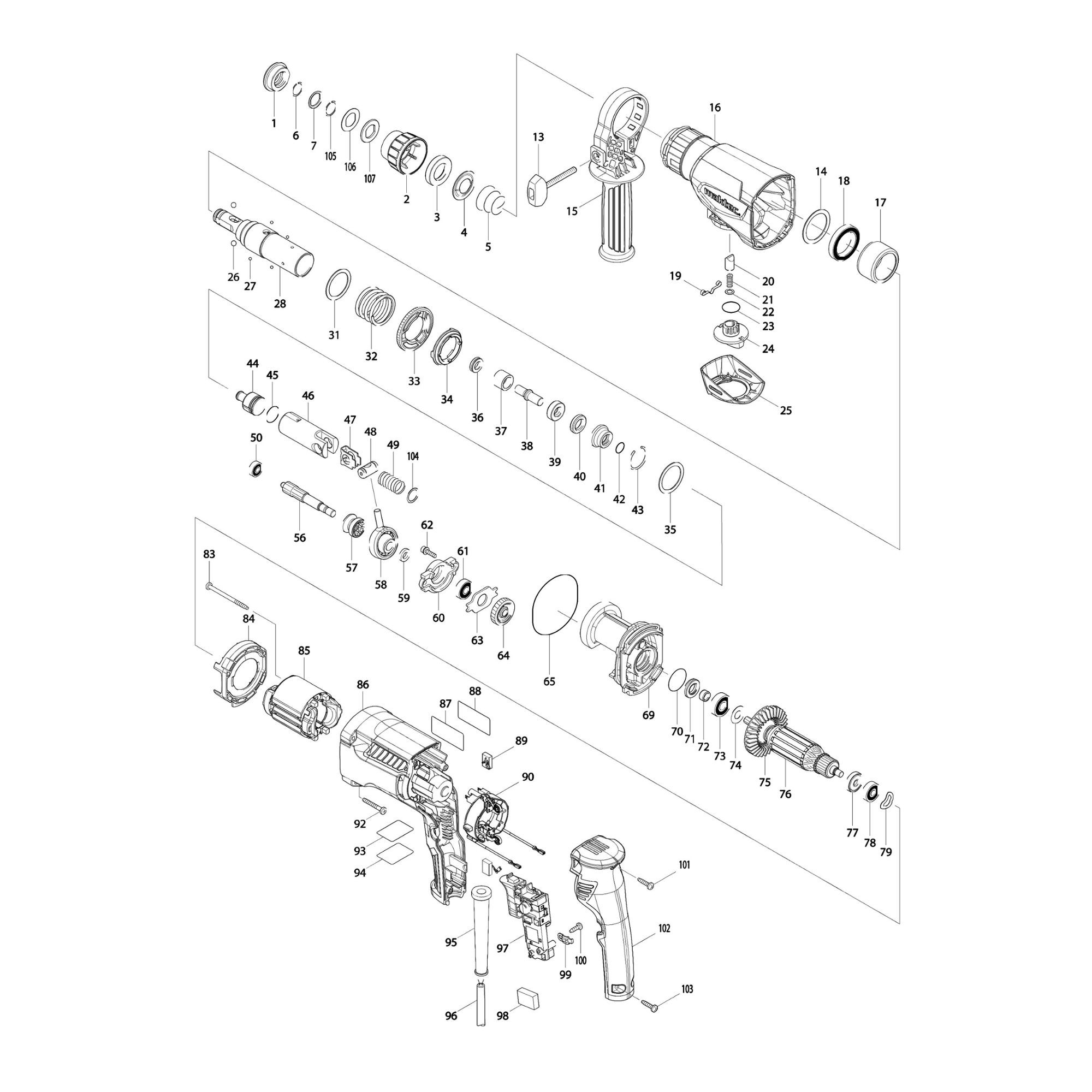 Vue éclatée Makita MT870X #01
