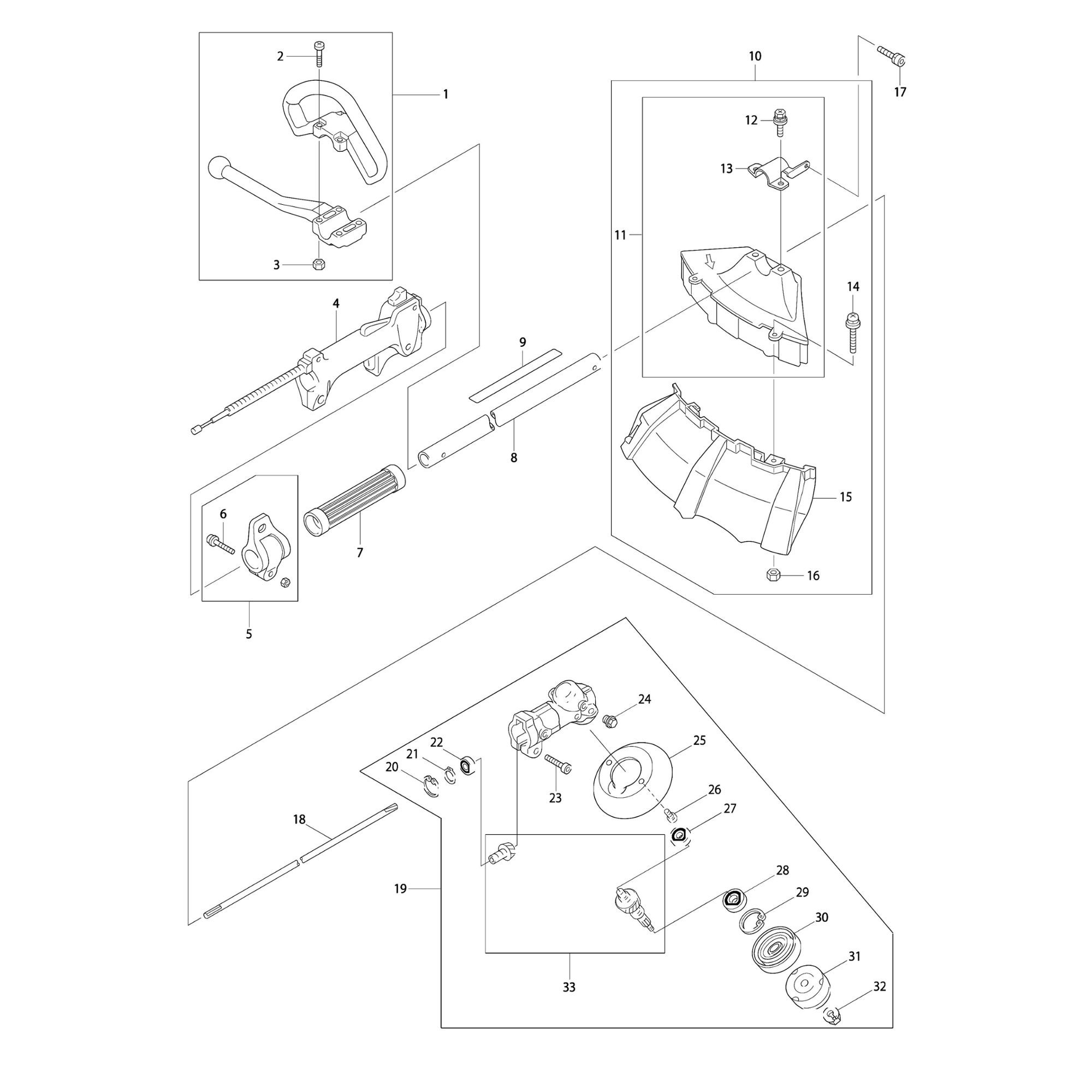 Vue éclatée Makita RBC2110 #01