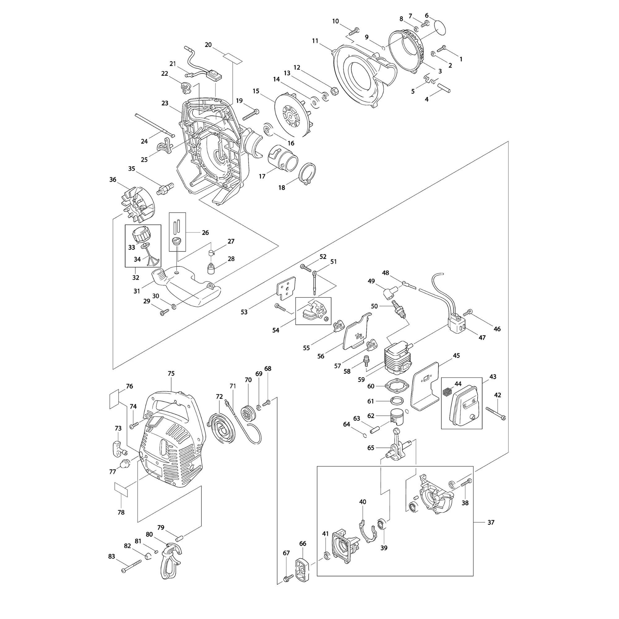 Vue éclatée Makita RBLV250 #01