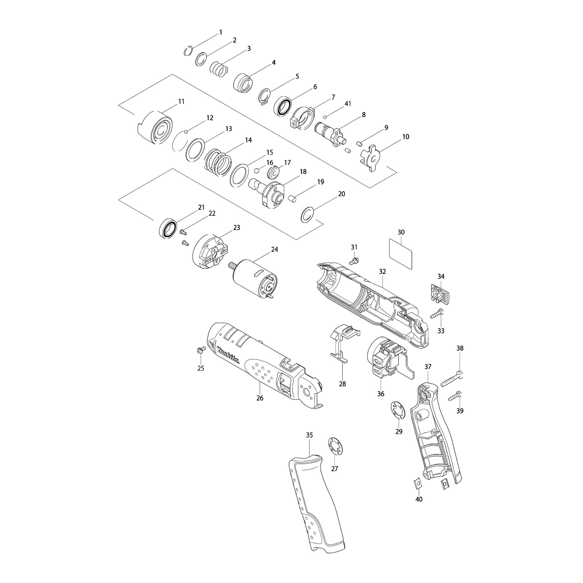 Vue éclatée Makita TD020 #01