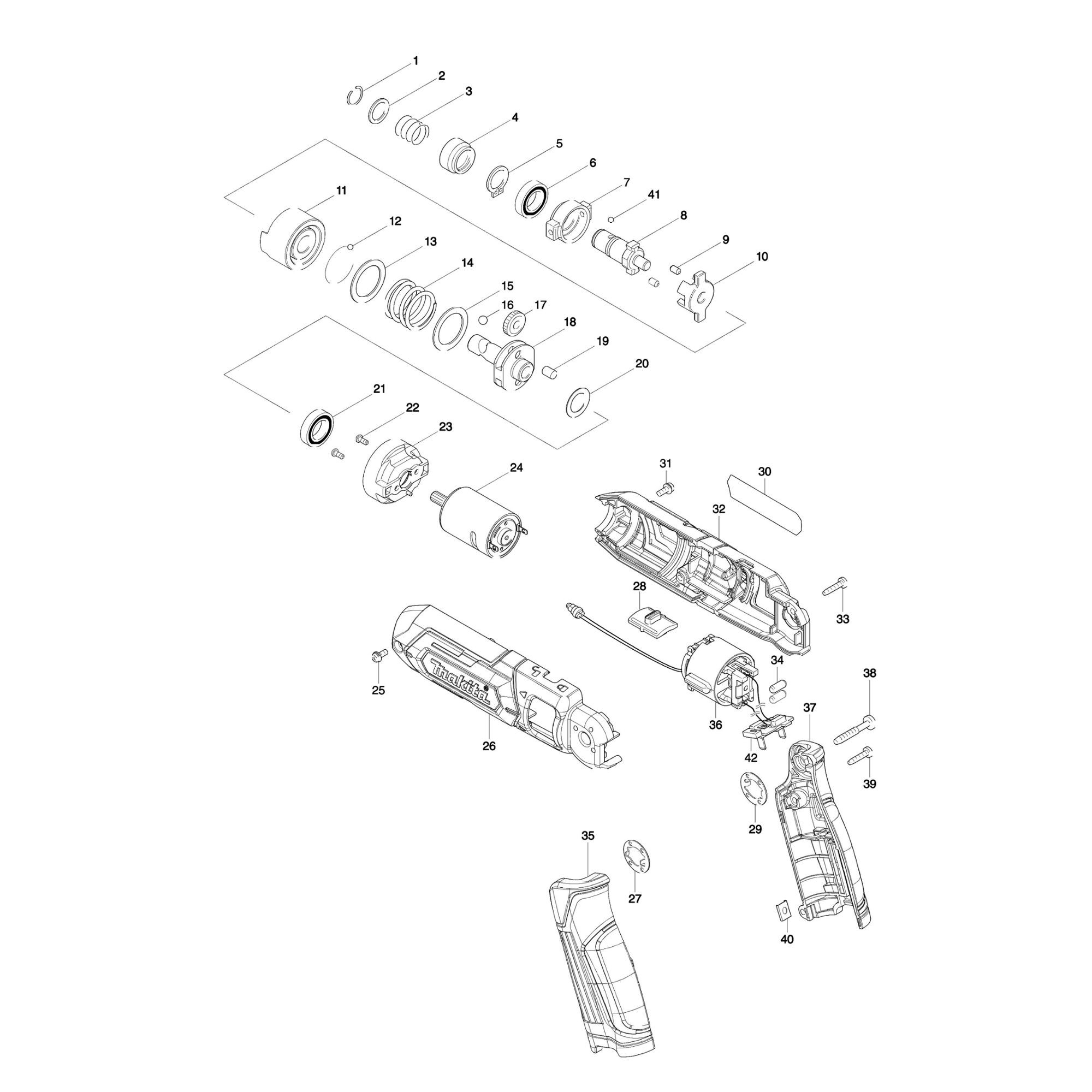 Vue éclatée Makita TD022DSJ #01