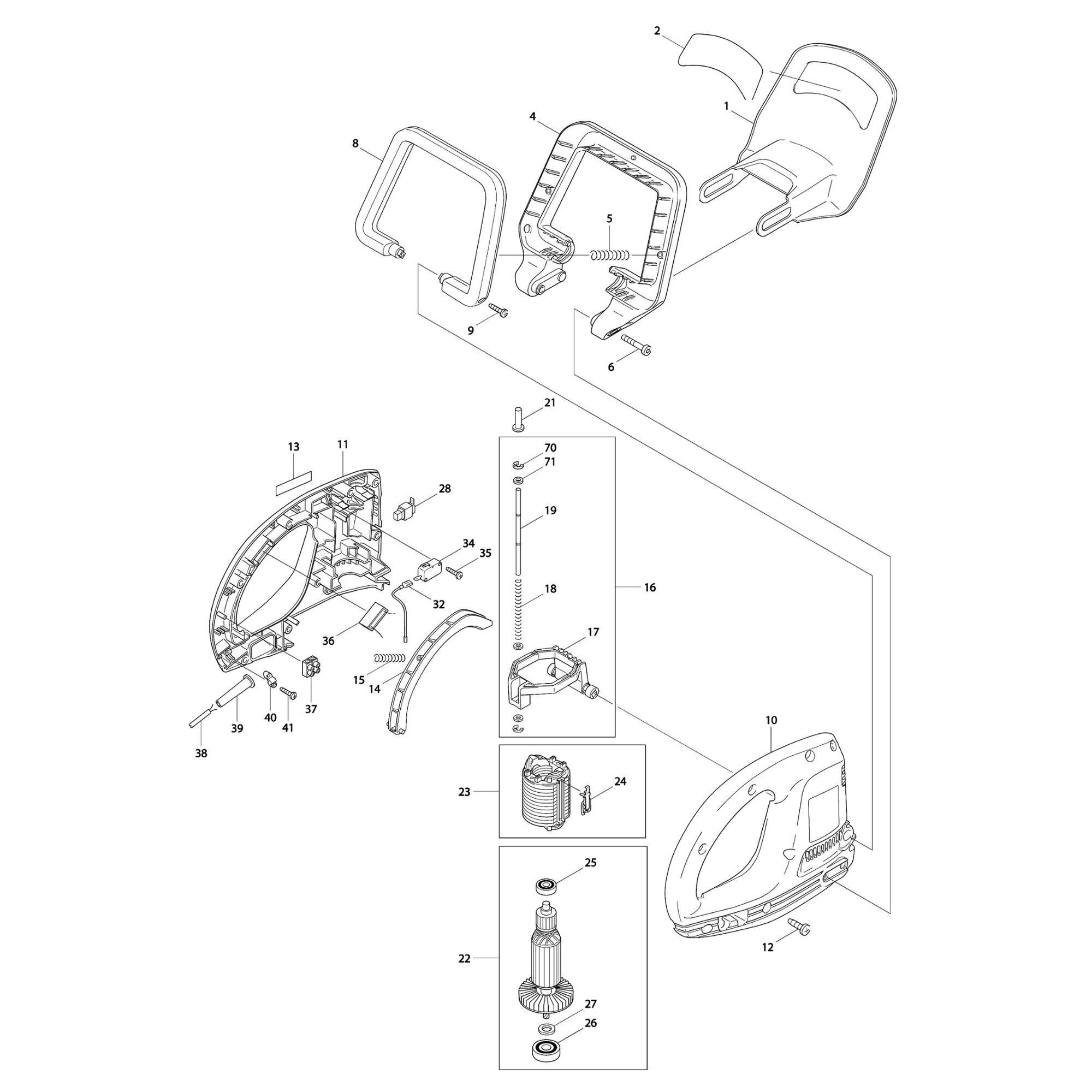 Vue éclatée Makita UH4520 #01