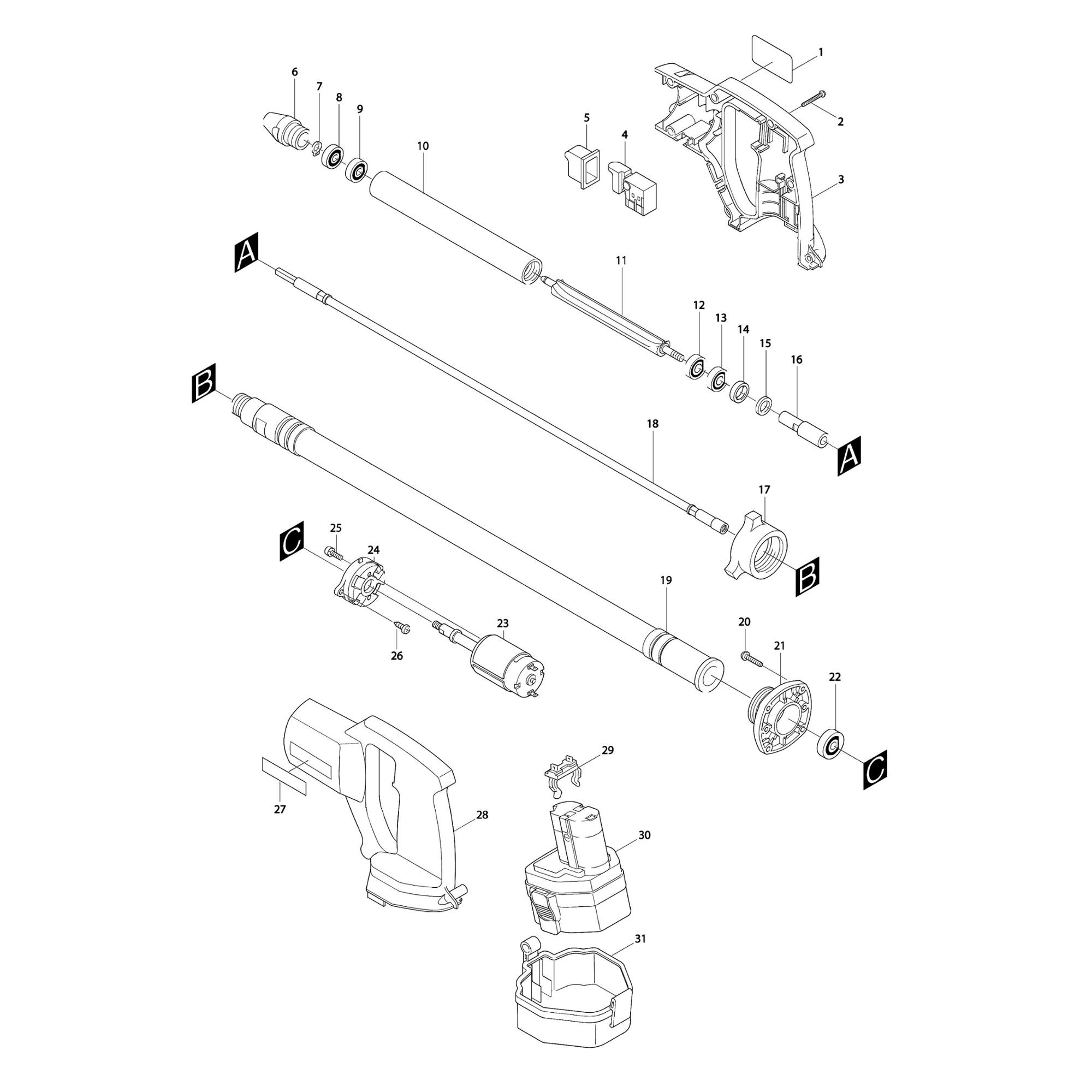 Vue éclatée Makita VR250 #01