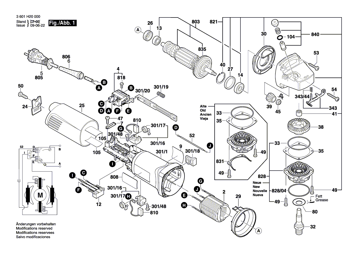 PIECES  DETACHEES MEULEUSES   BOSCH GWS 8-125 