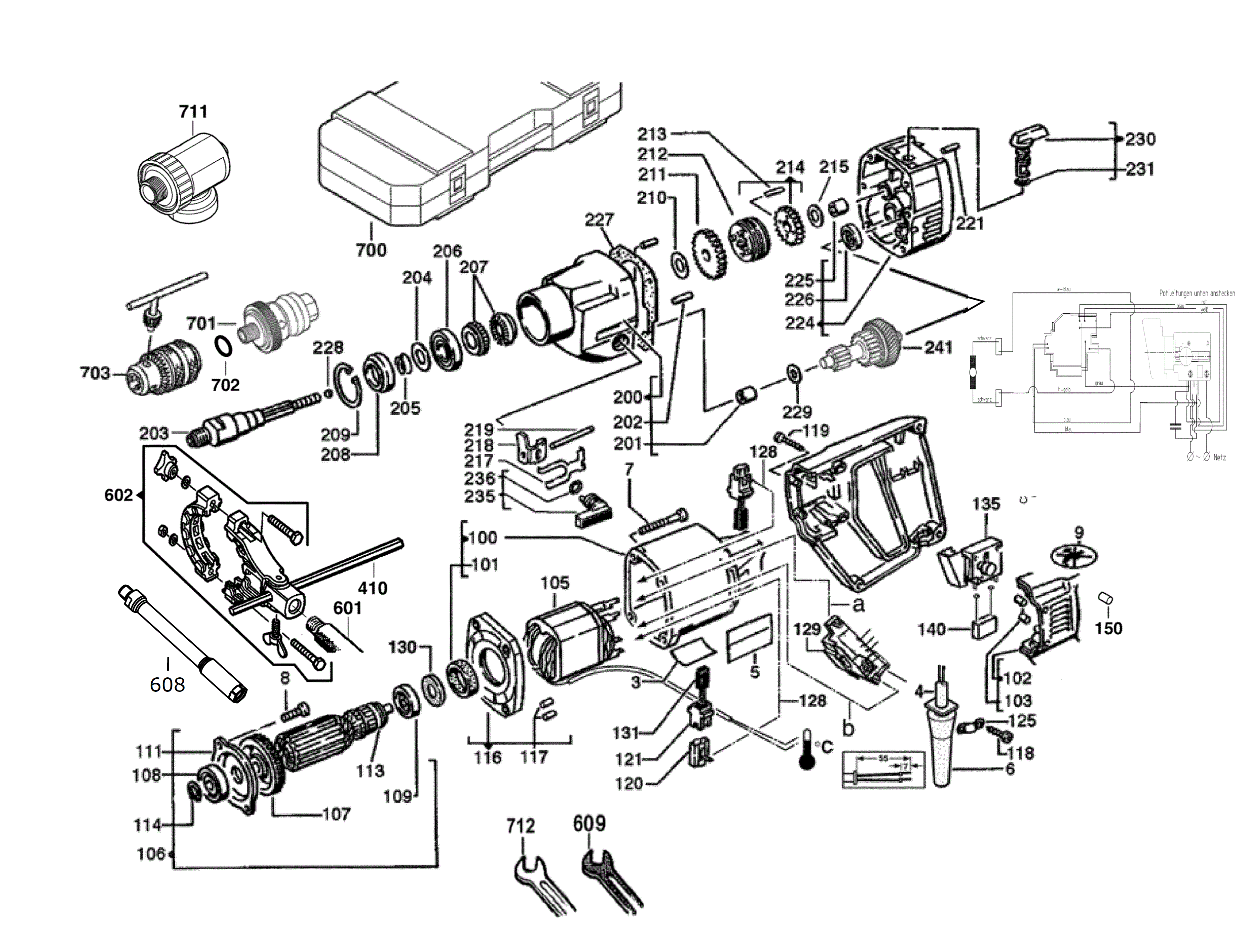Vue éclatée Milwaukee DD2-160XE_110V 4000368701#01