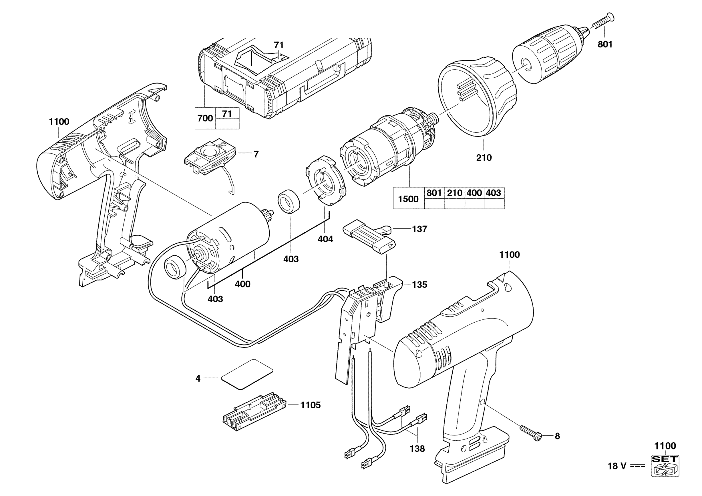 Vue éclatée Milwaukee PEP18T 4000389784#01