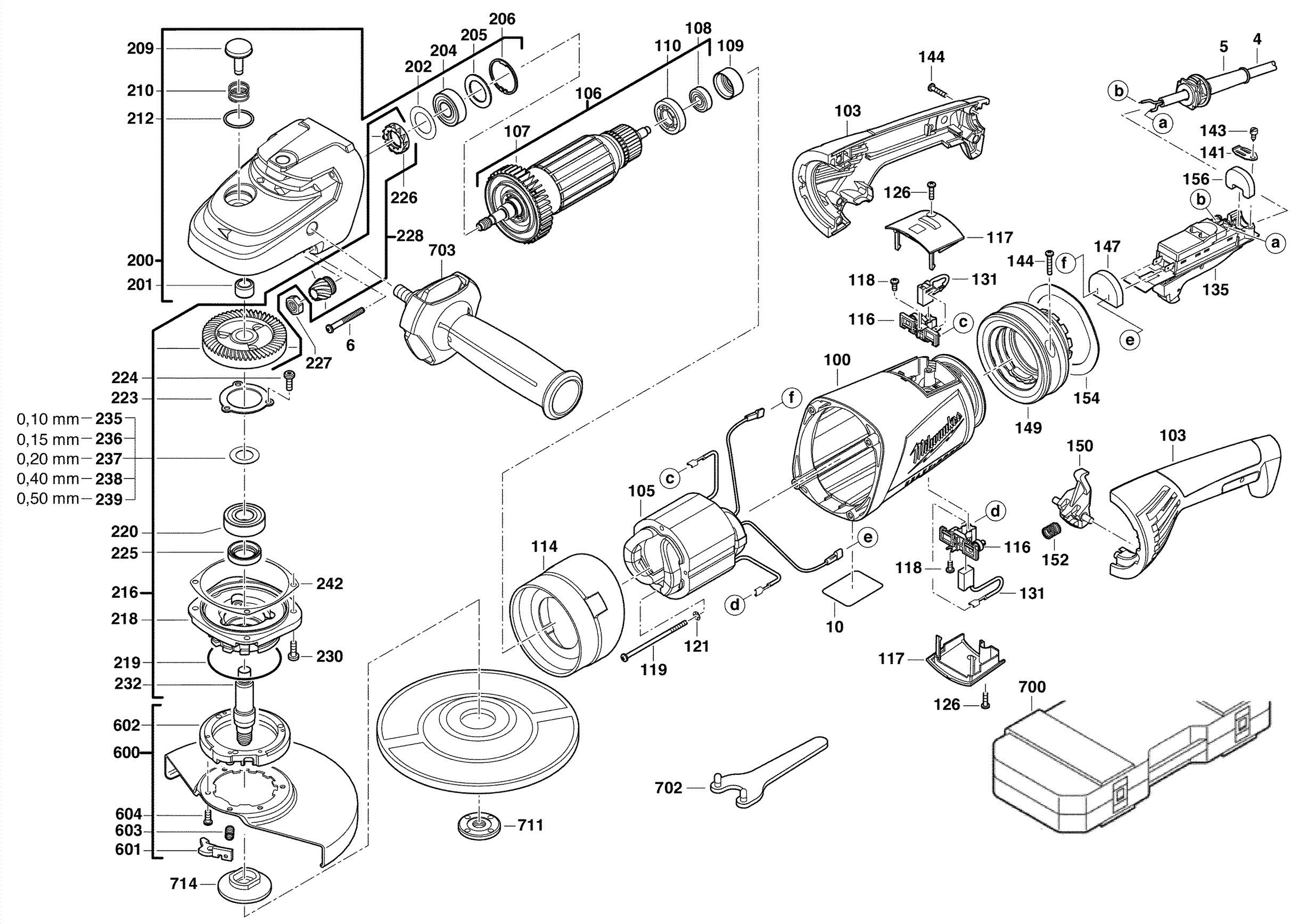 Vue éclatée Milwaukee AG26-230GE 4000402671#01