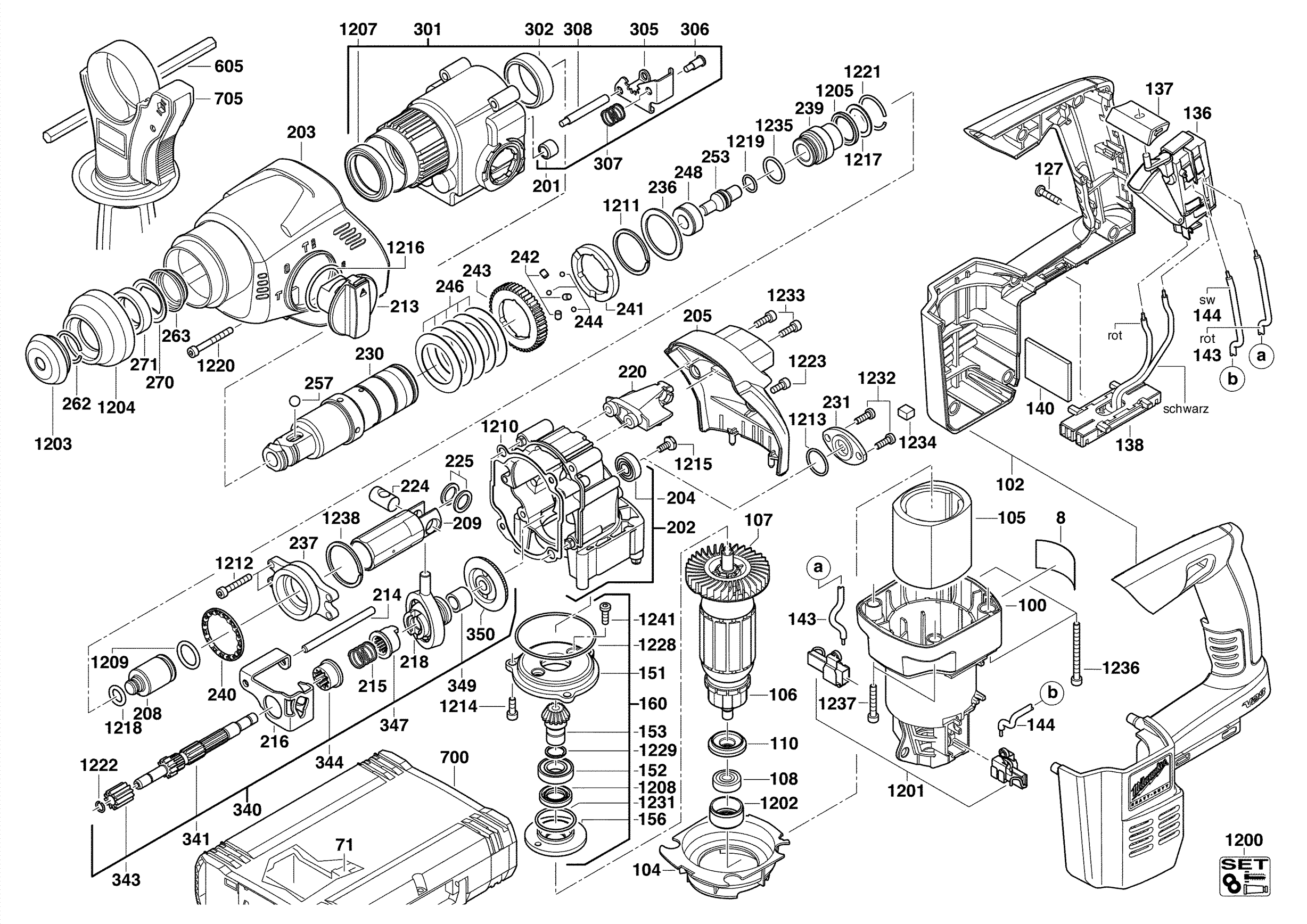 Vue éclatée Milwaukee V18H 4000400916#01