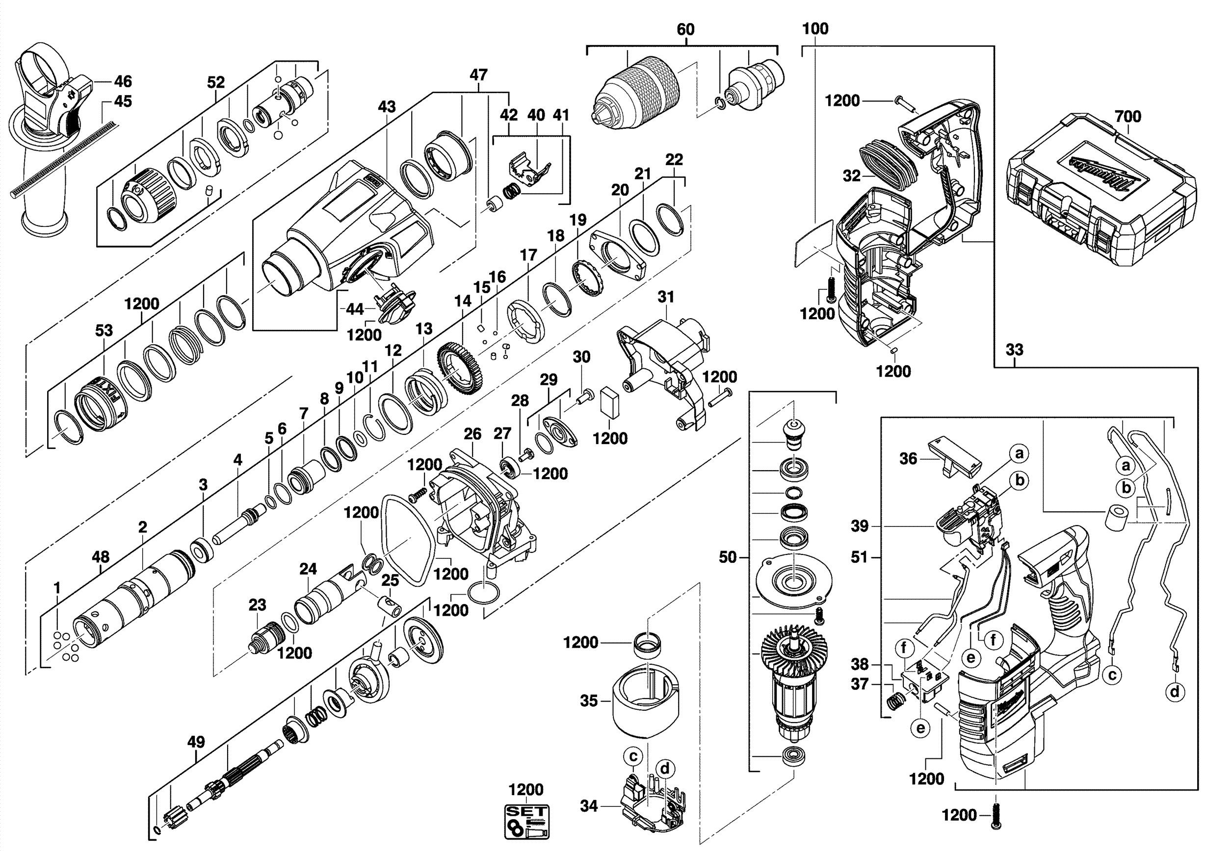 Vue éclatée Milwaukee HD18HX-32C 4000428696#01