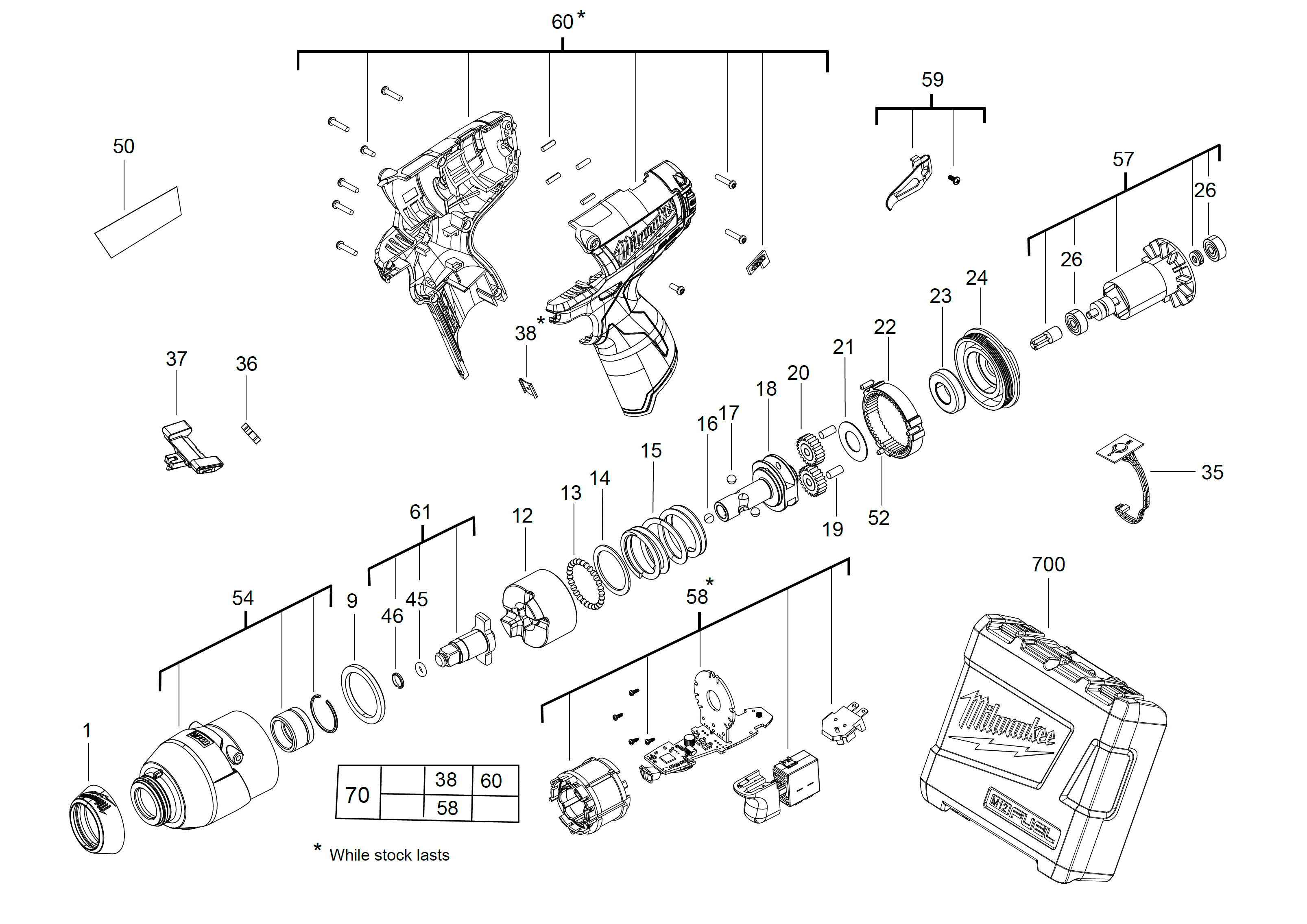Vue éclatée Milwaukee M12CIW38-202C_GB2 4000440440#01