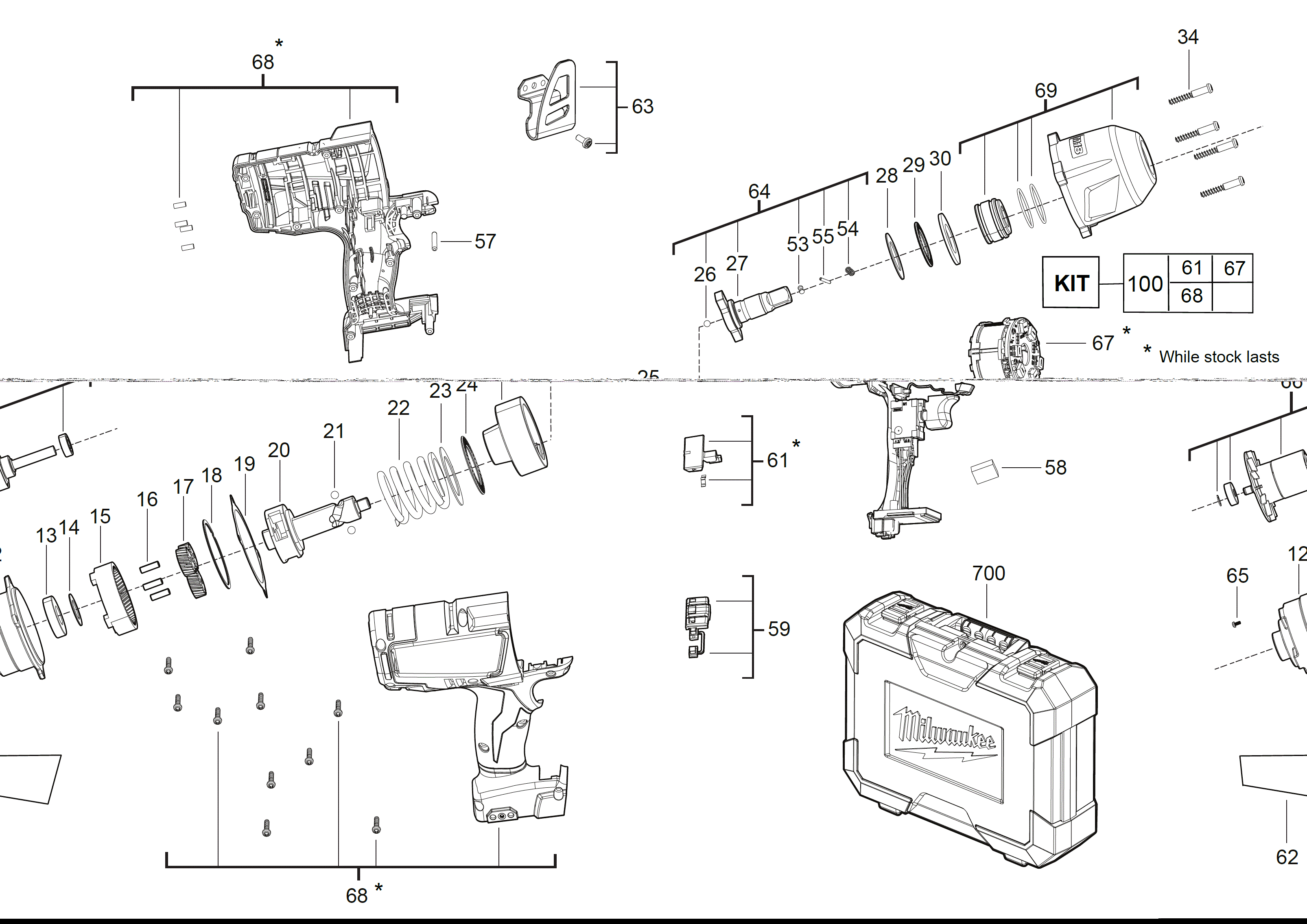 Vue éclatée Milwaukee M18CHIWP12-402C 4000446248#01