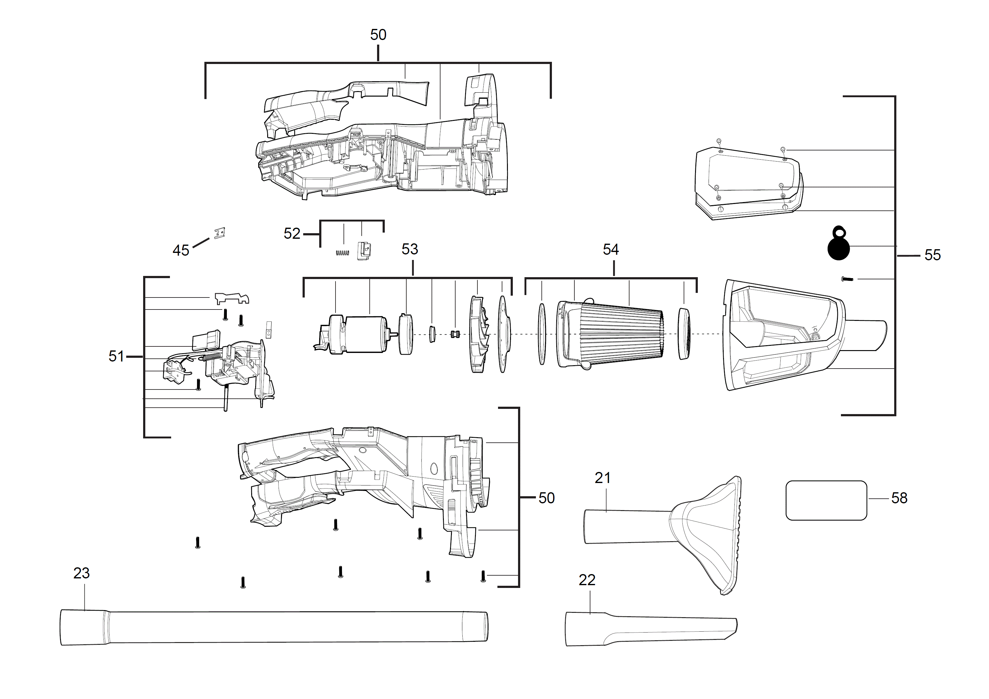 Vue éclatée Milwaukee M12HV-0 4000448391#01