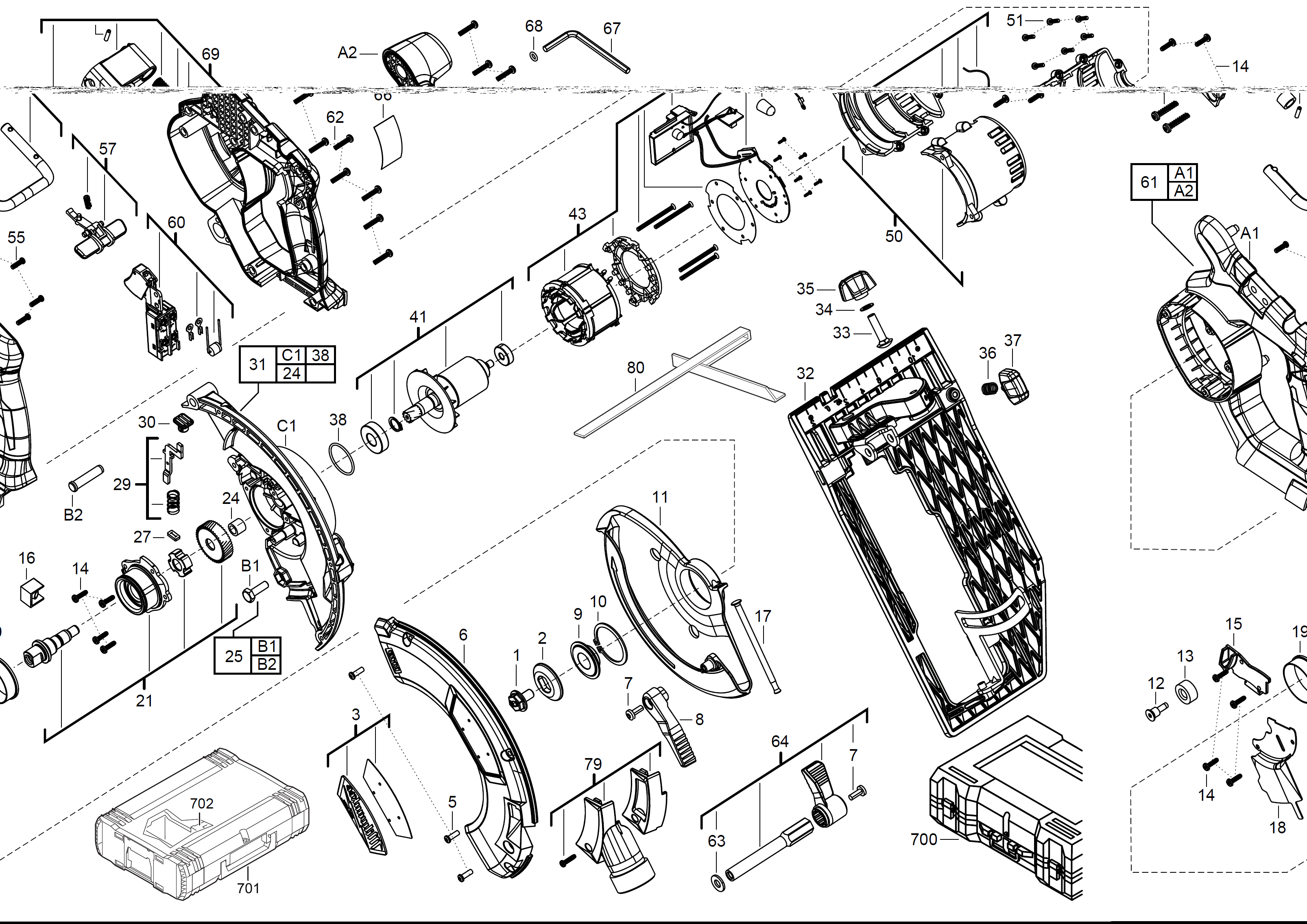 Vue éclatée Milwaukee M18CCS66-502X 4000447256#01