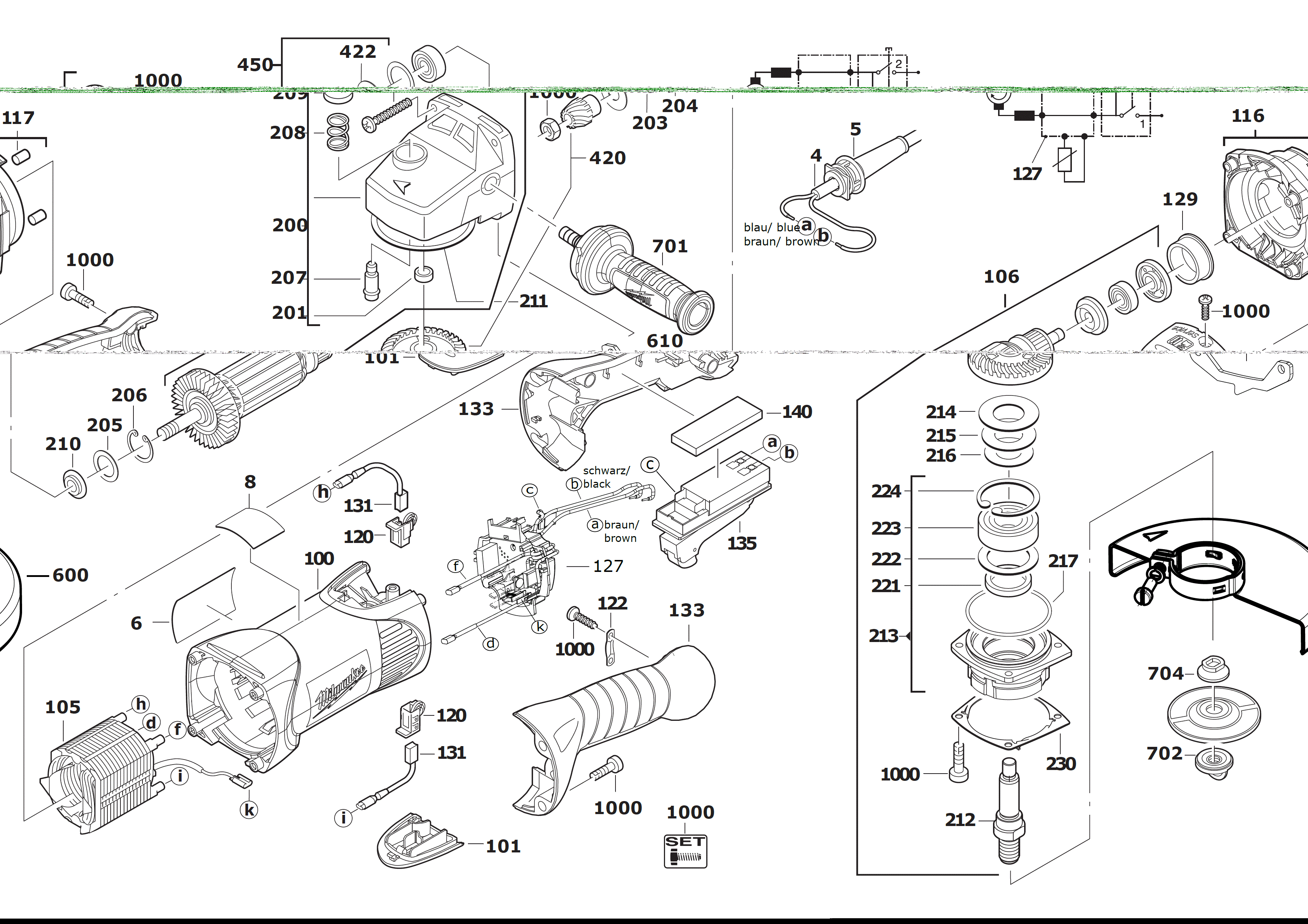Vue éclatée Milwaukee AGV17-180XC_DMS_IN2 4000455401#01