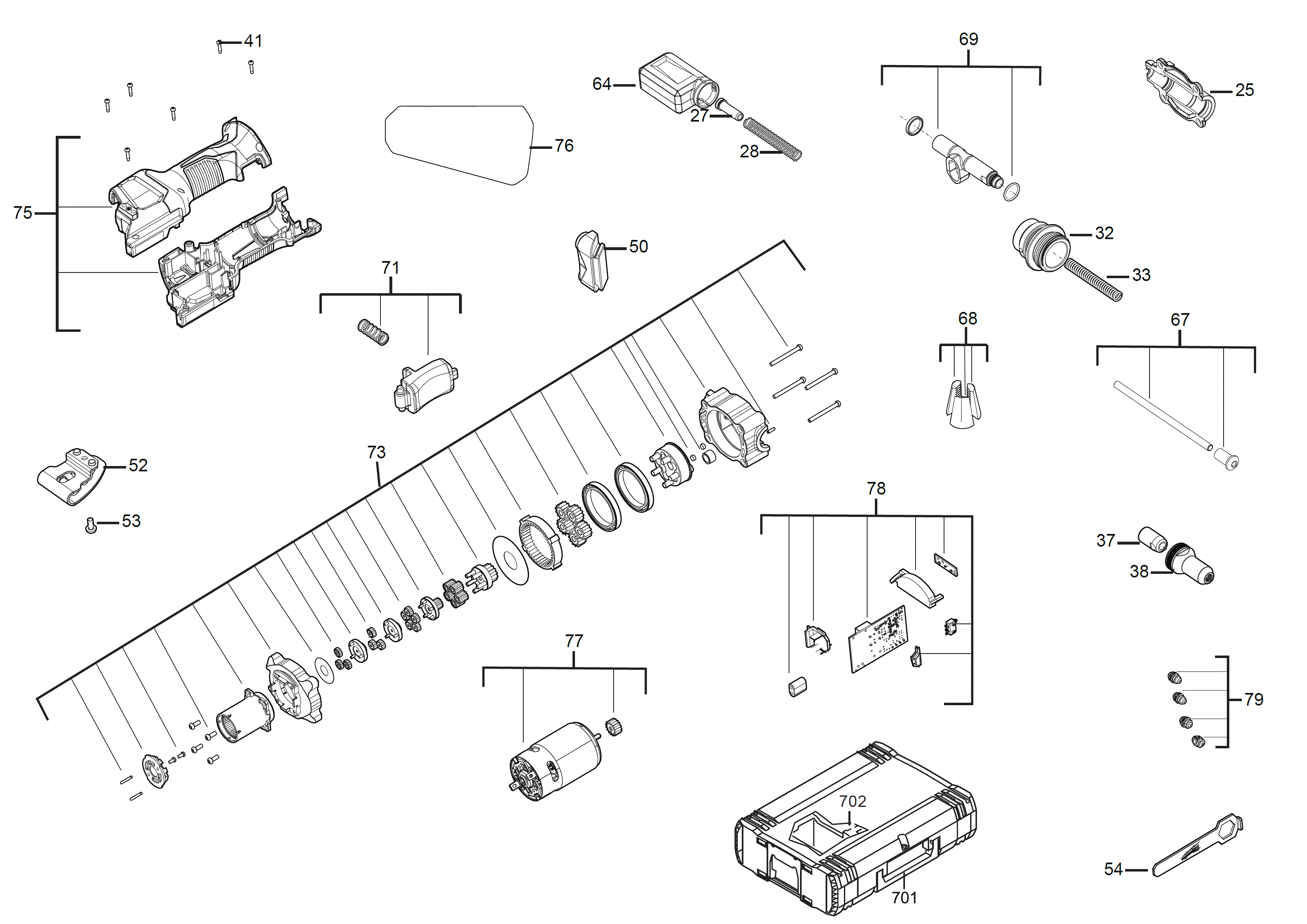 Vue éclatée Milwaukee M12BPRT-0 4000467073#01