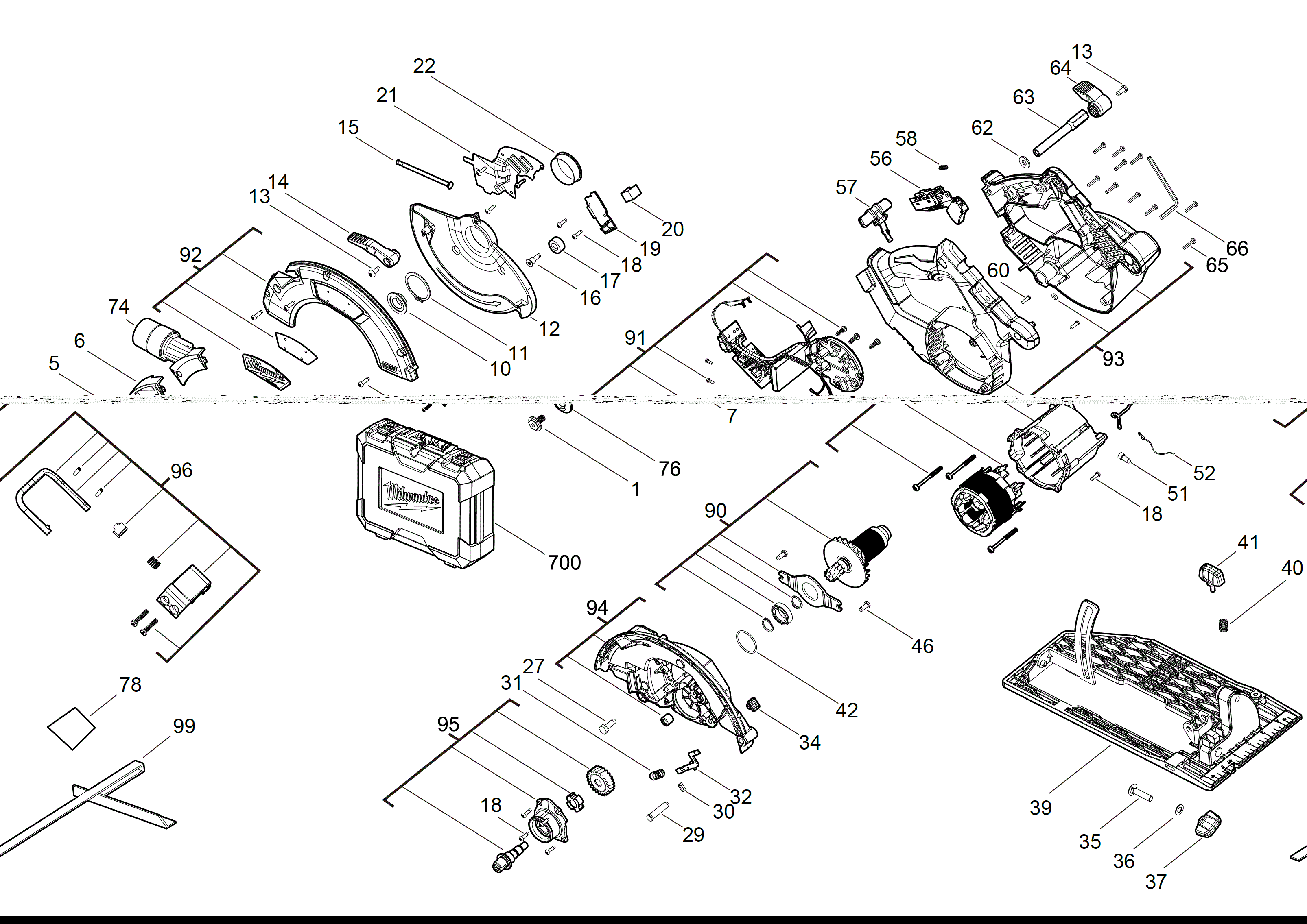 Vue éclatée Milwaukee M18FCS66-121X_IN2 4000467455#01