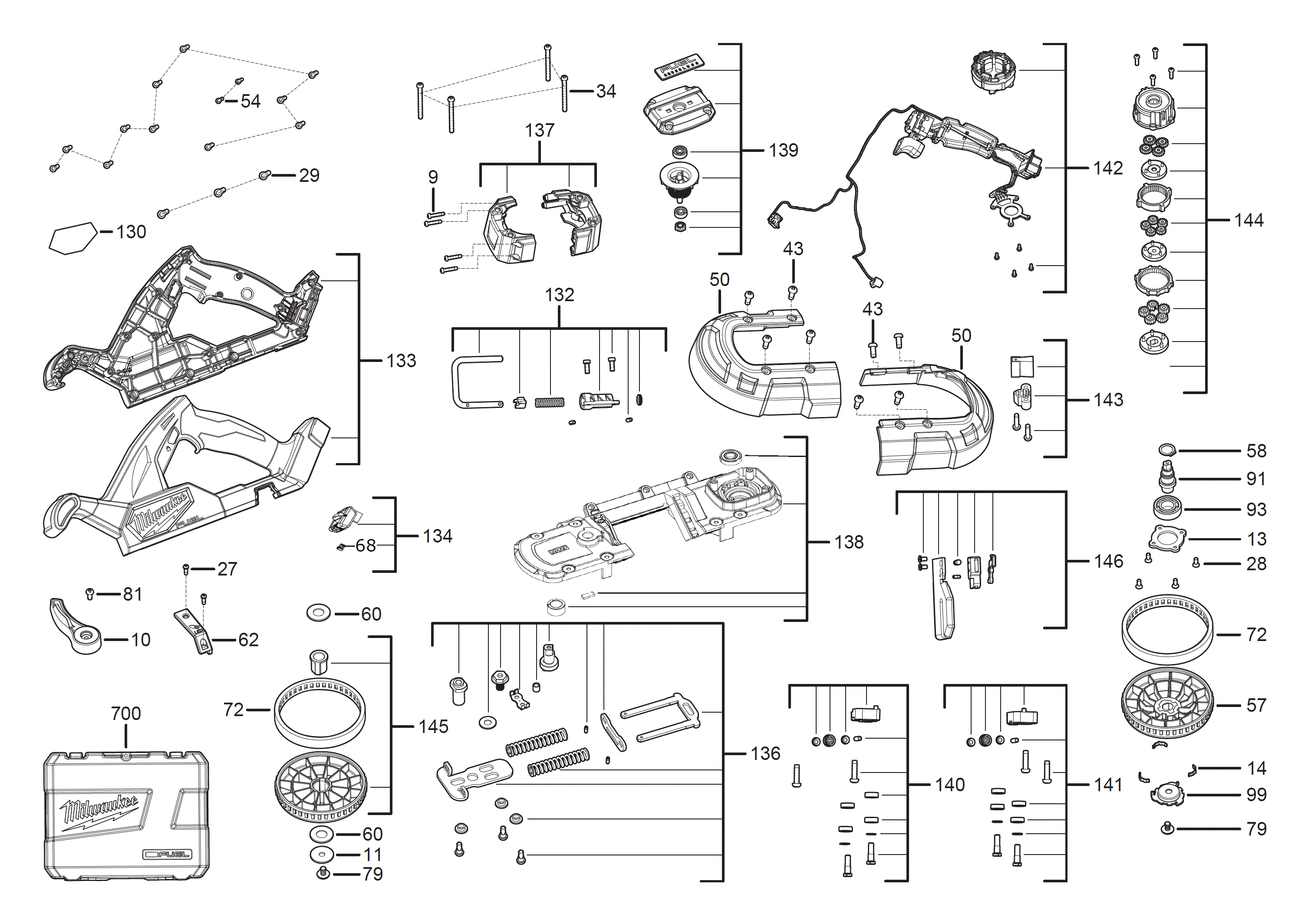 Vue éclatée Milwaukee M18FBS85-0C 4000497012#01