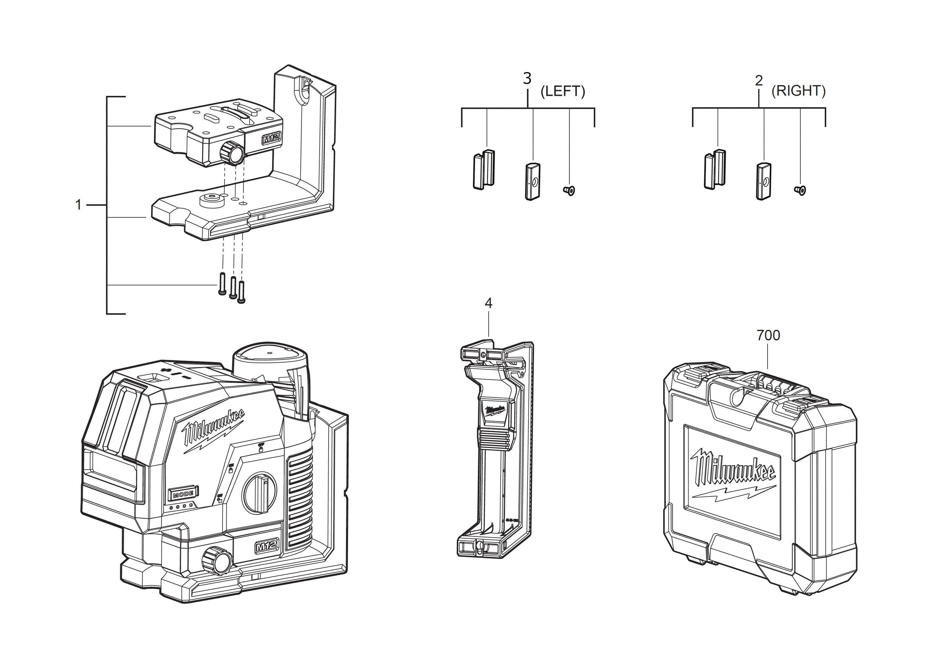 Vue éclatée Milwaukee M12CLLP-0C 4000477732#01