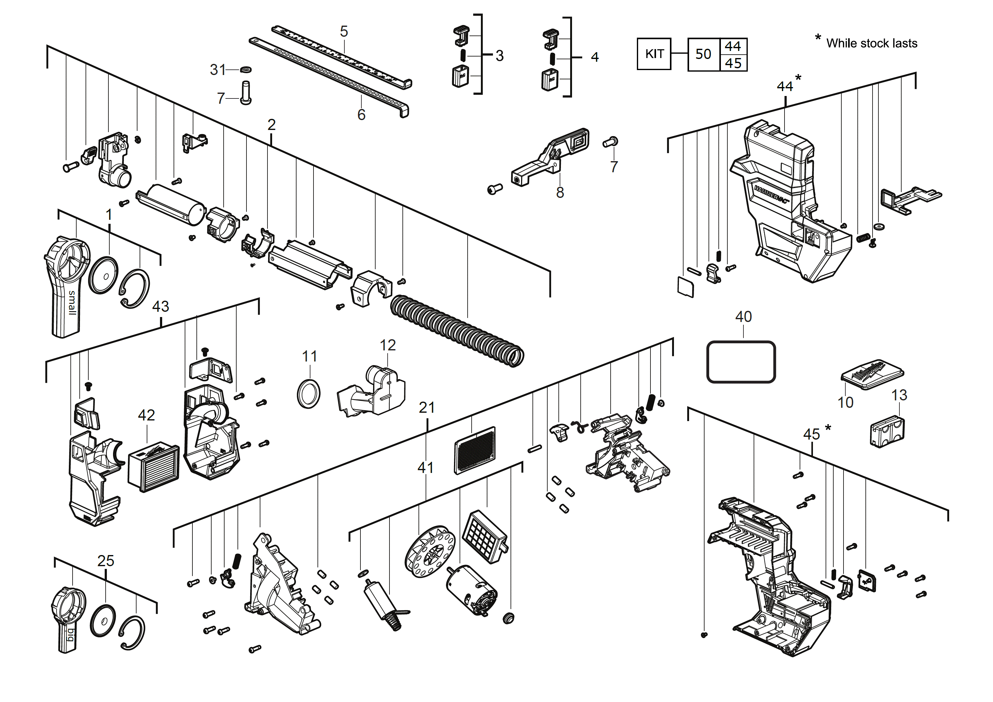 Vue éclatée Milwaukee M18FDDEXL-0 4000483417#01