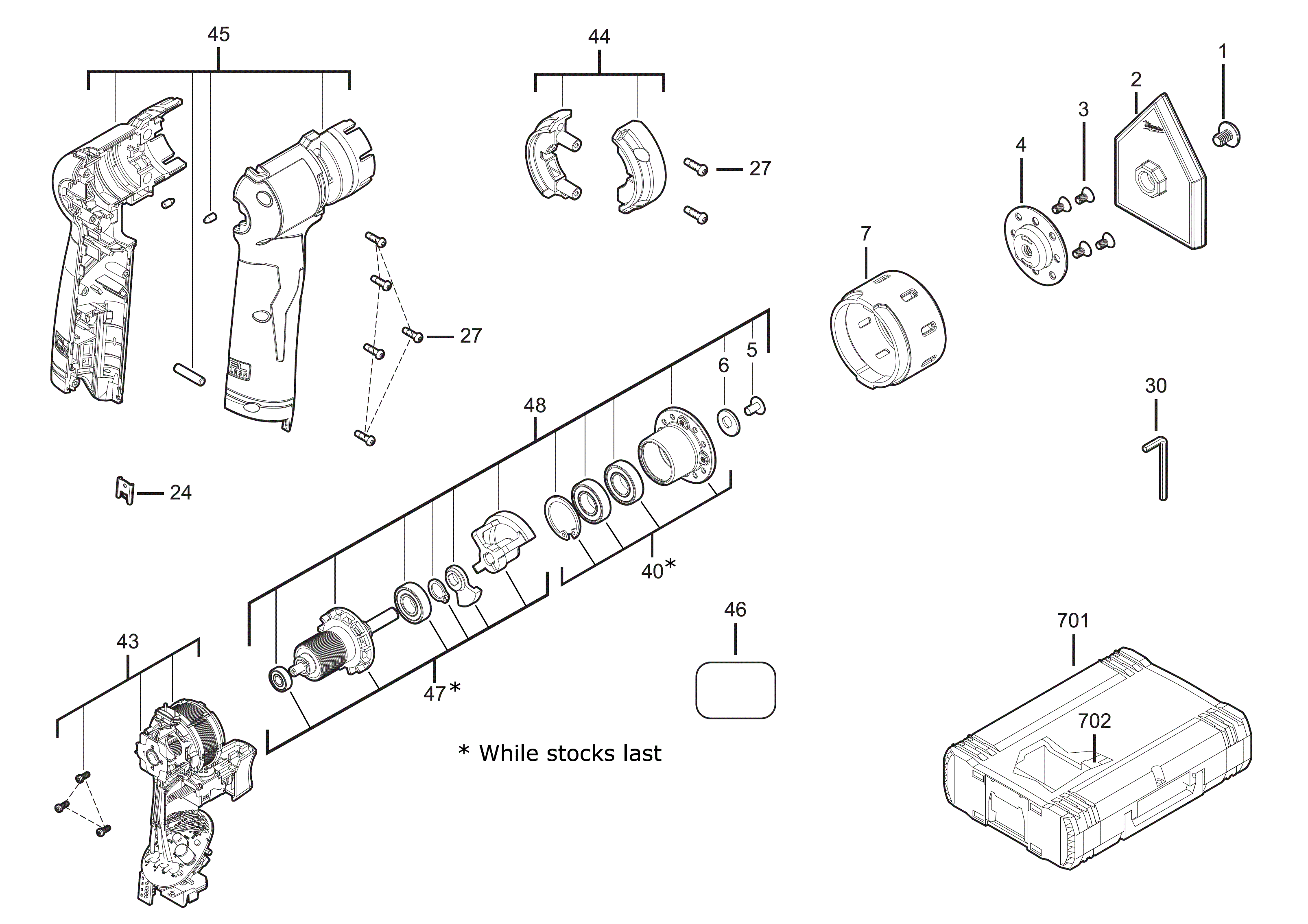 Vue éclatée Milwaukee M12FDSS-422X 4000491426#01