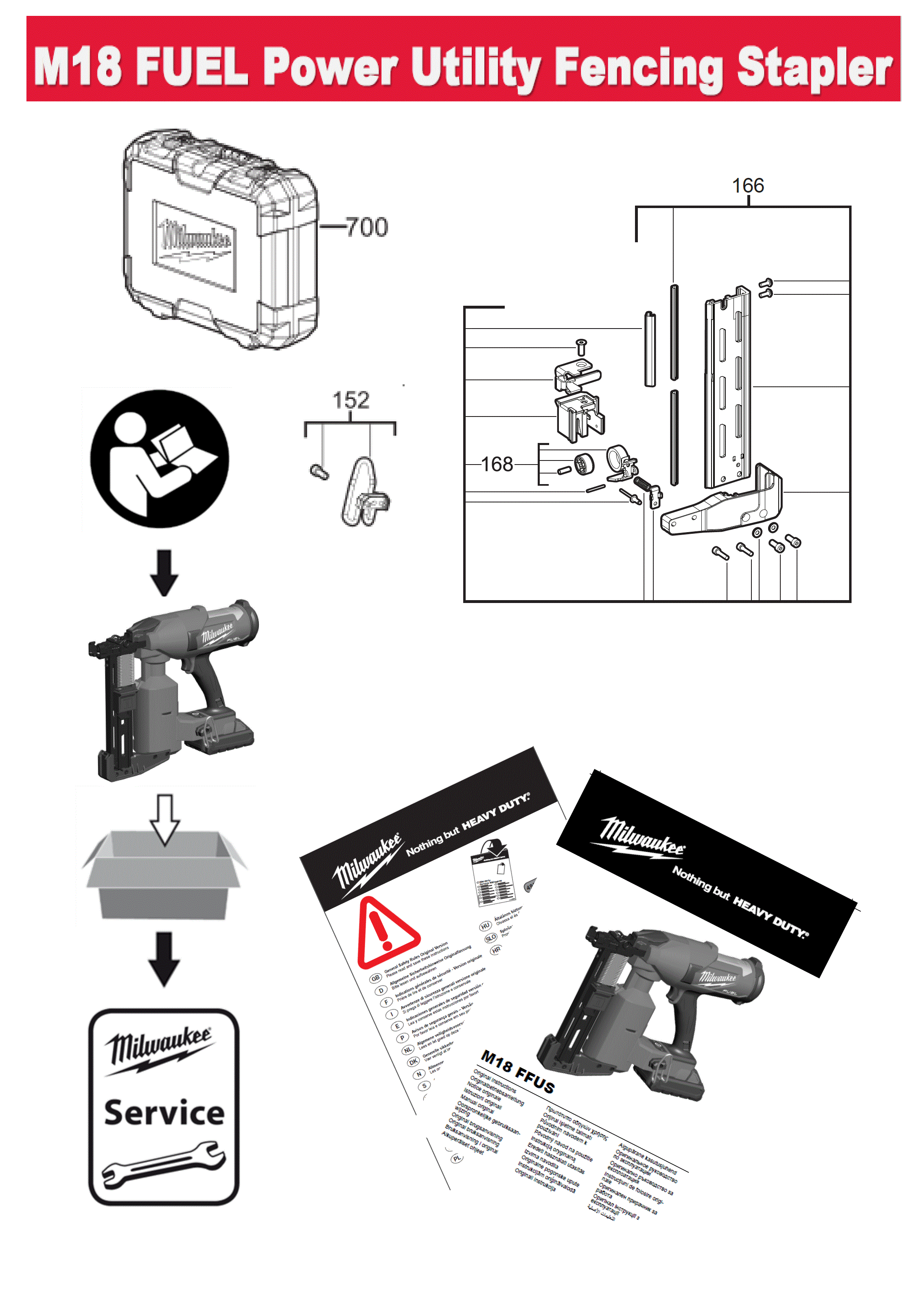 Vue éclatée Milwaukee M18FFUS-302C 4000491323#01