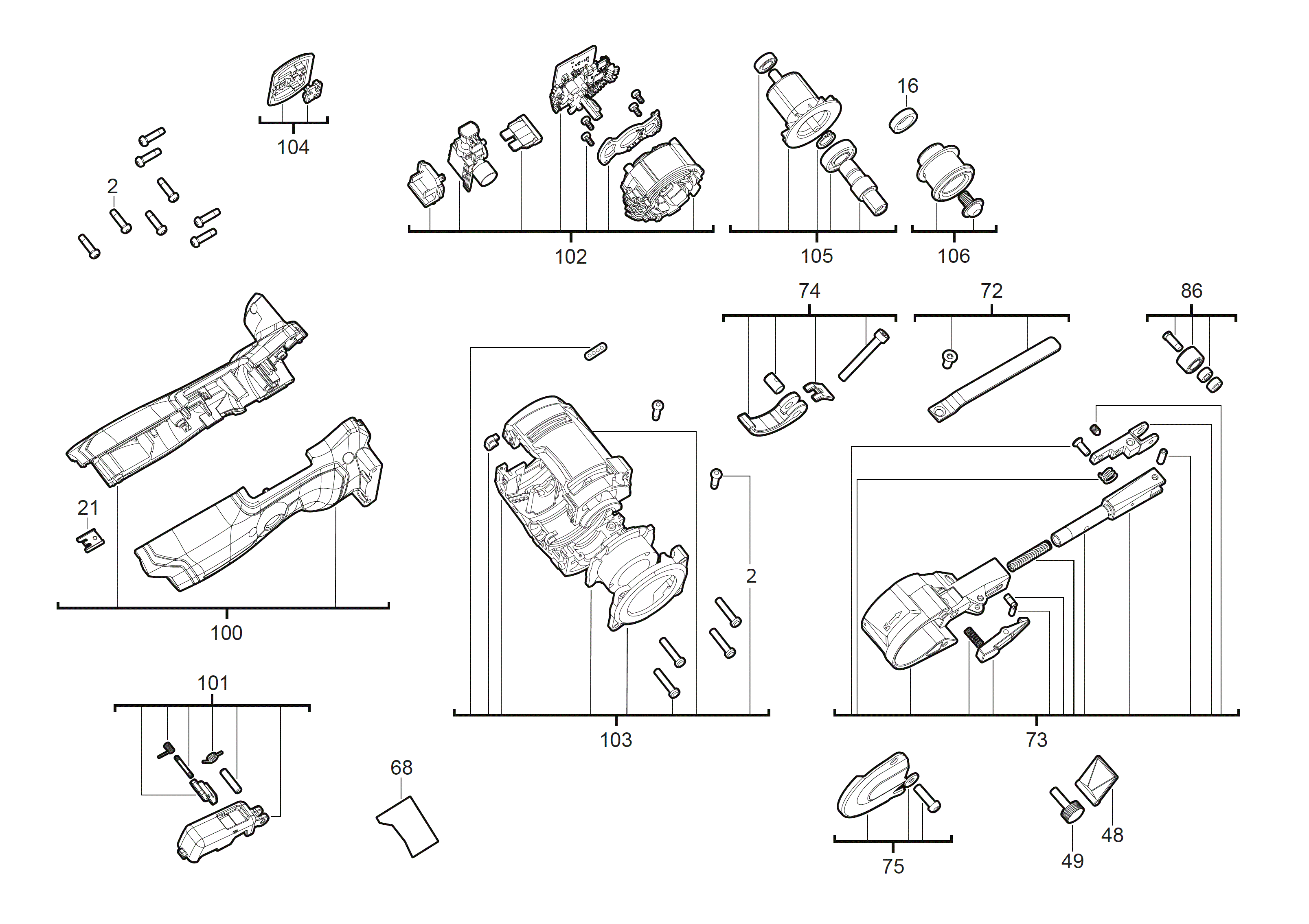 Vue éclatée Milwaukee M12FBFL10-0 4000491922#01
