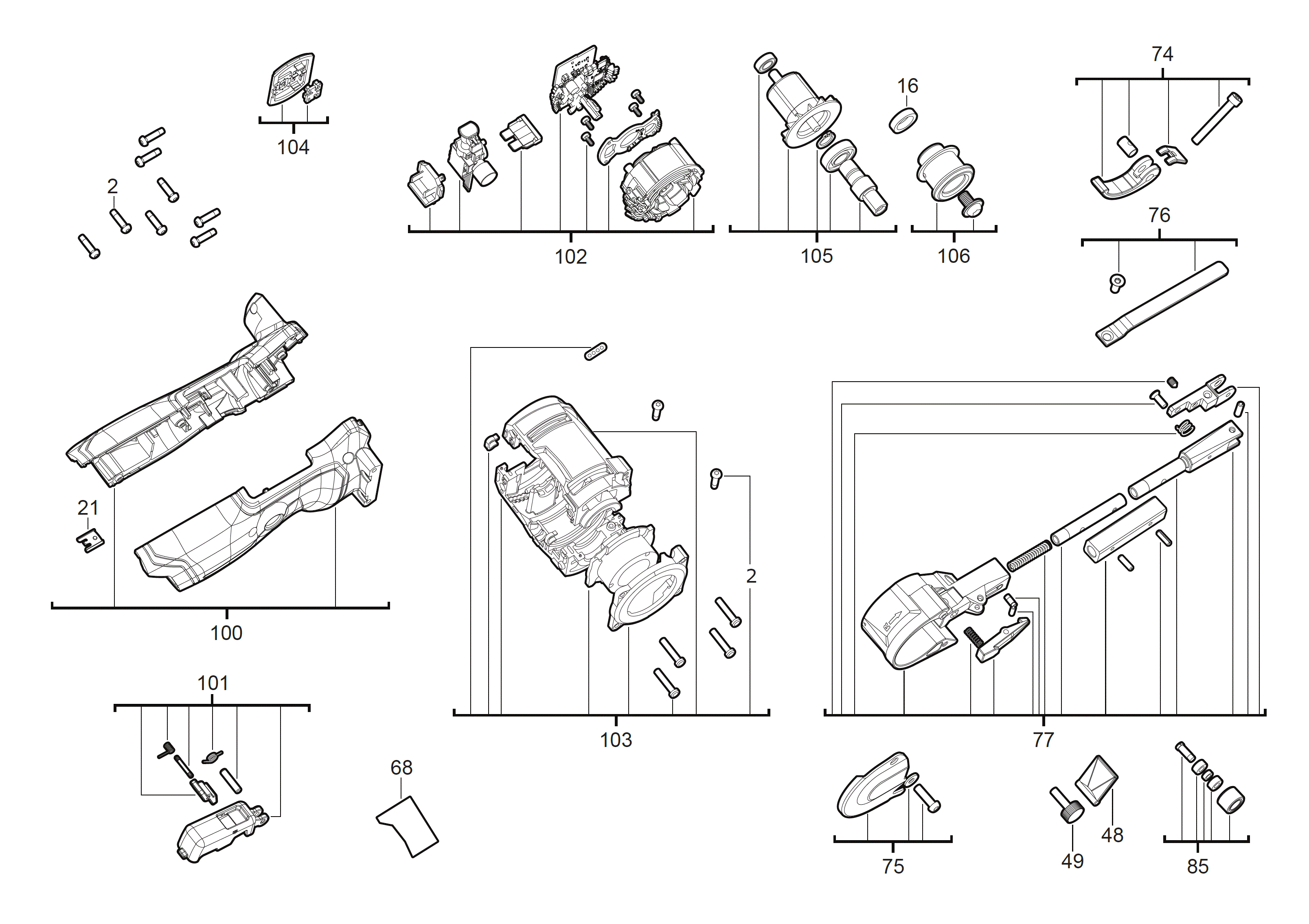 Vue éclatée Milwaukee M12FBFL13-0 4000491932#01