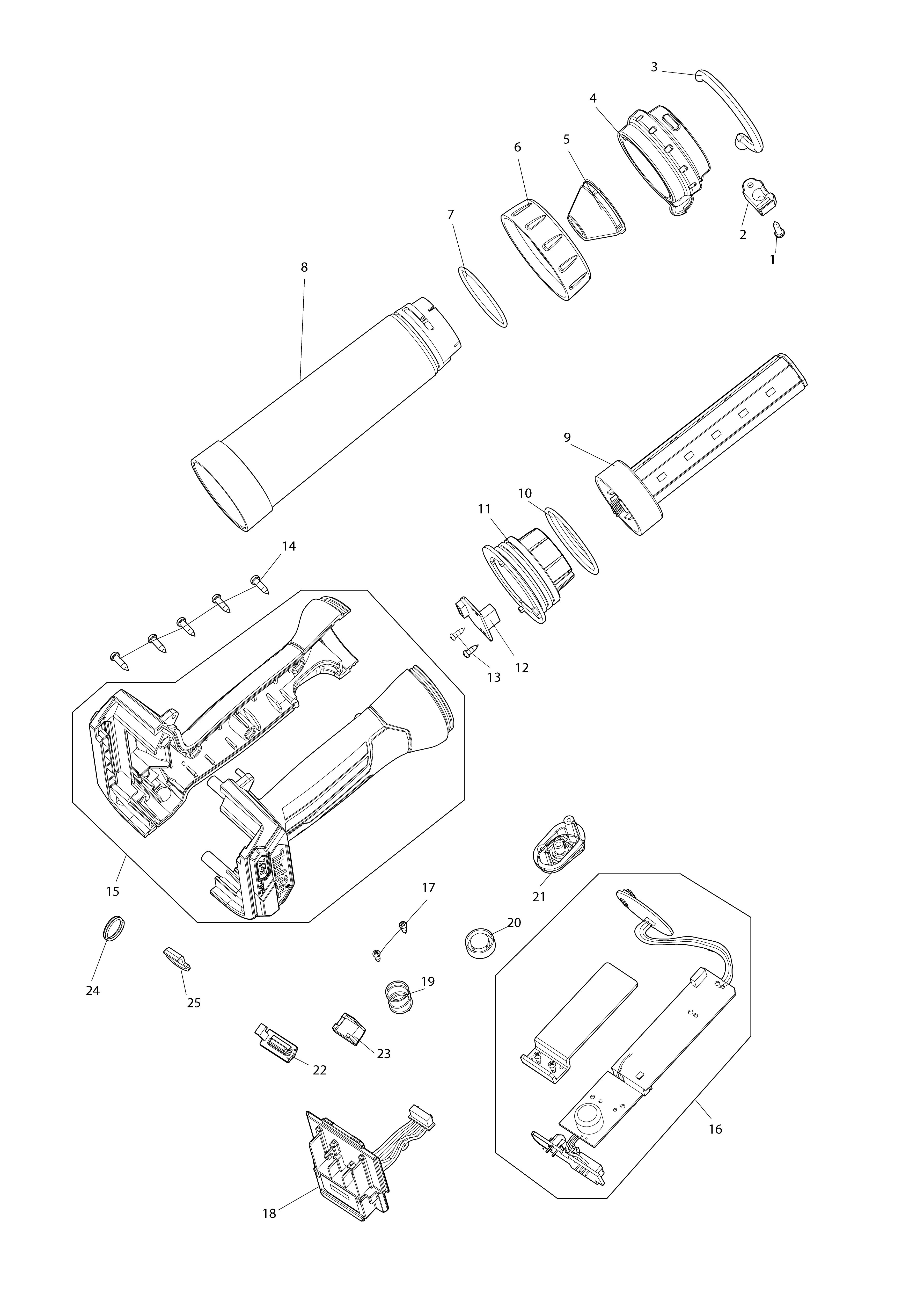 Vue éclatée Makita ML002G#01