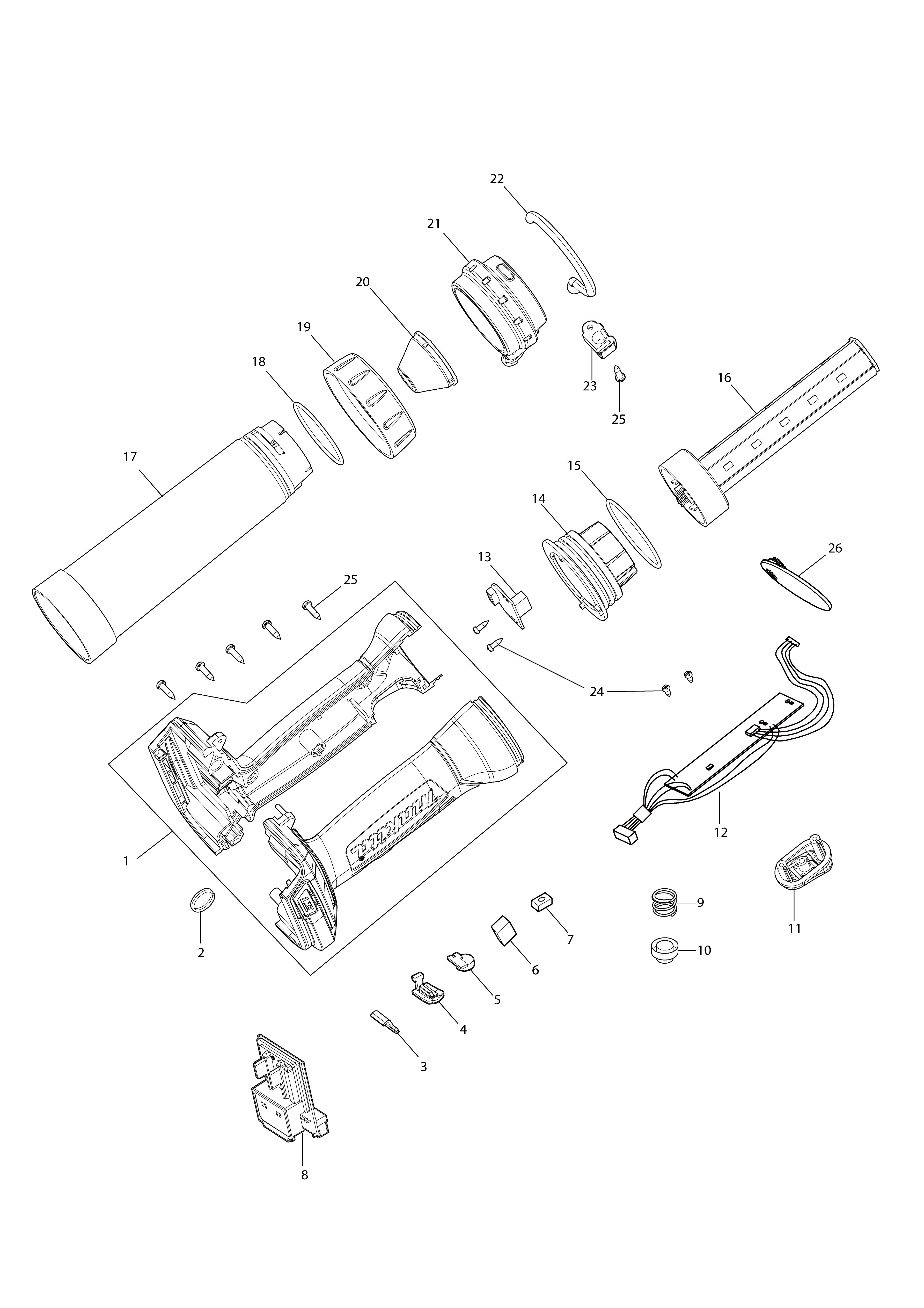 Vue éclatée Makita ML104#01