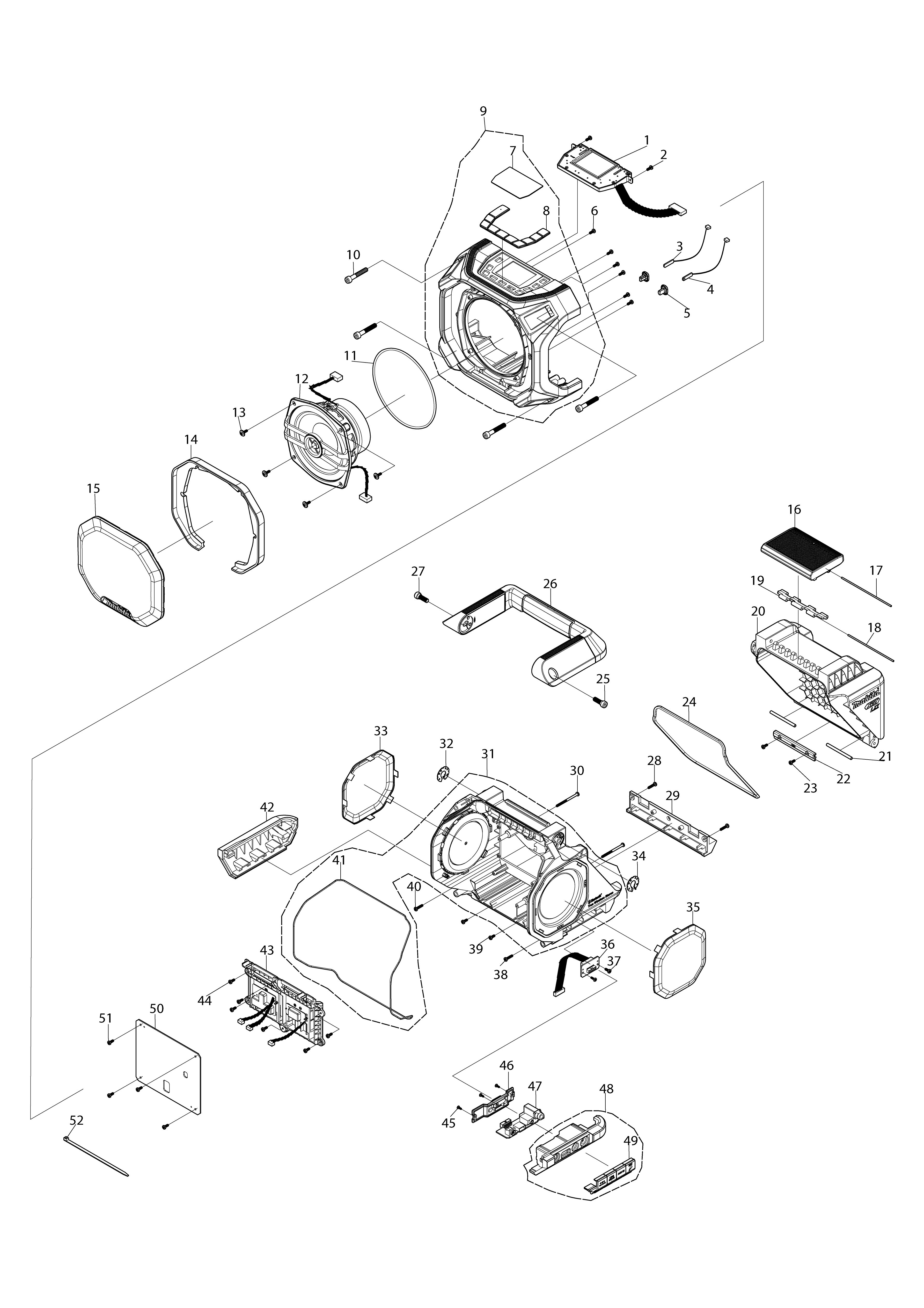 Vue éclatée Makita MR014G#01