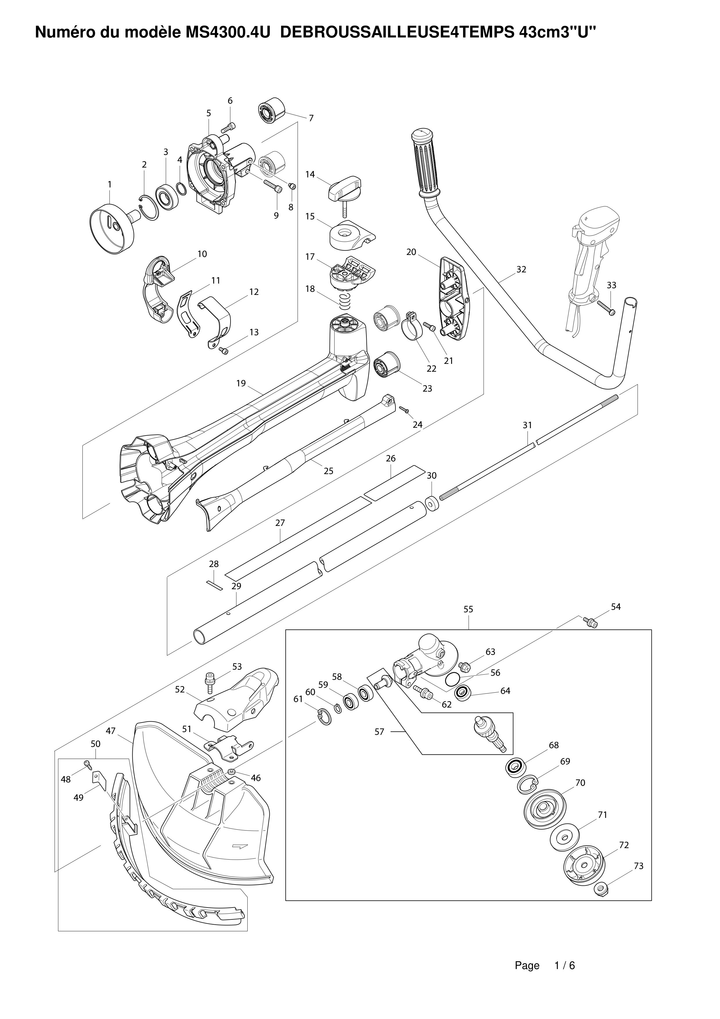 Vue éclatée Makita MS4300.4U#01
