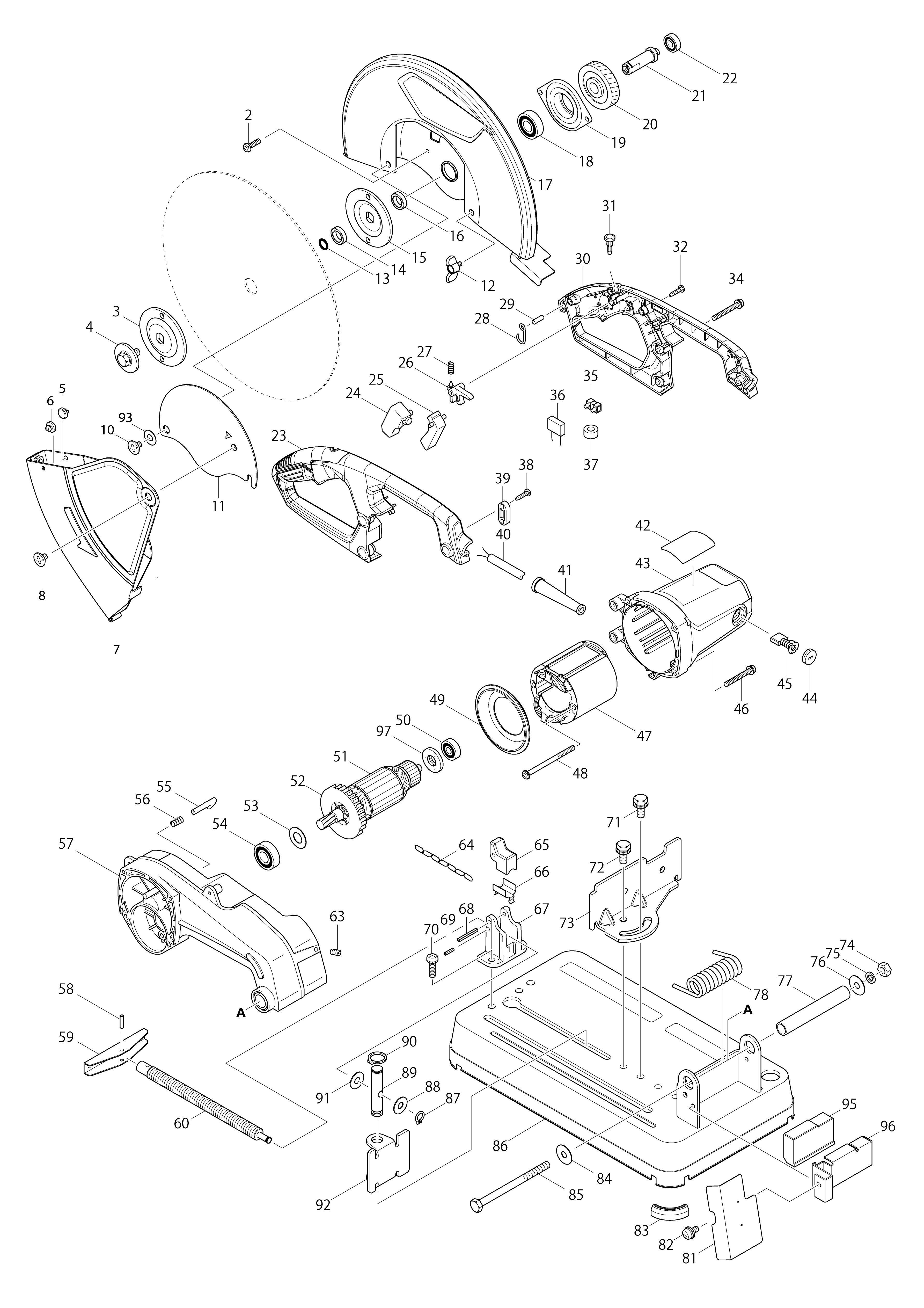 Vue éclatée Makita MT242#01