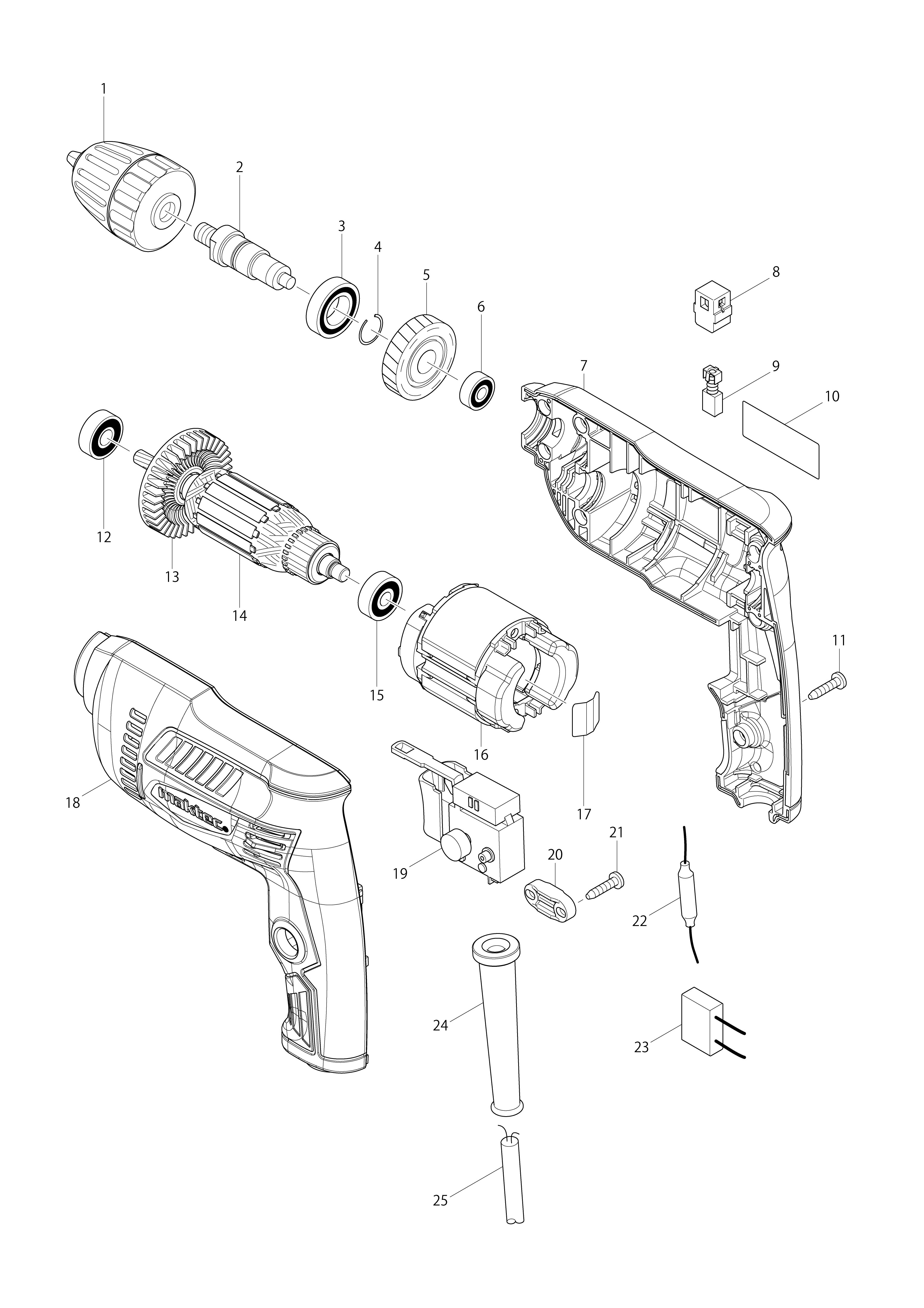 Vue éclatée Makita MT607#01