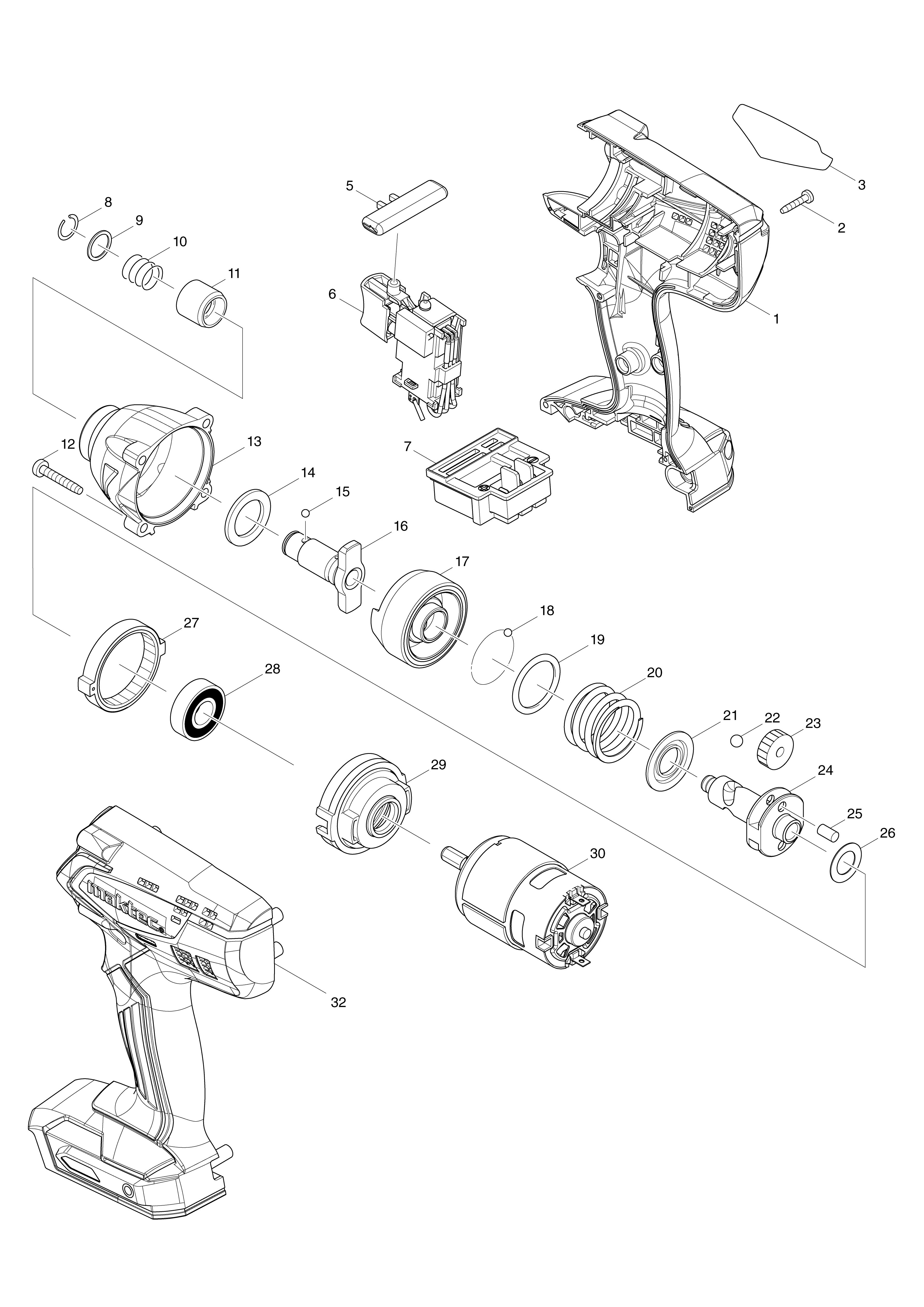 Vue éclatée Makita MT691#01